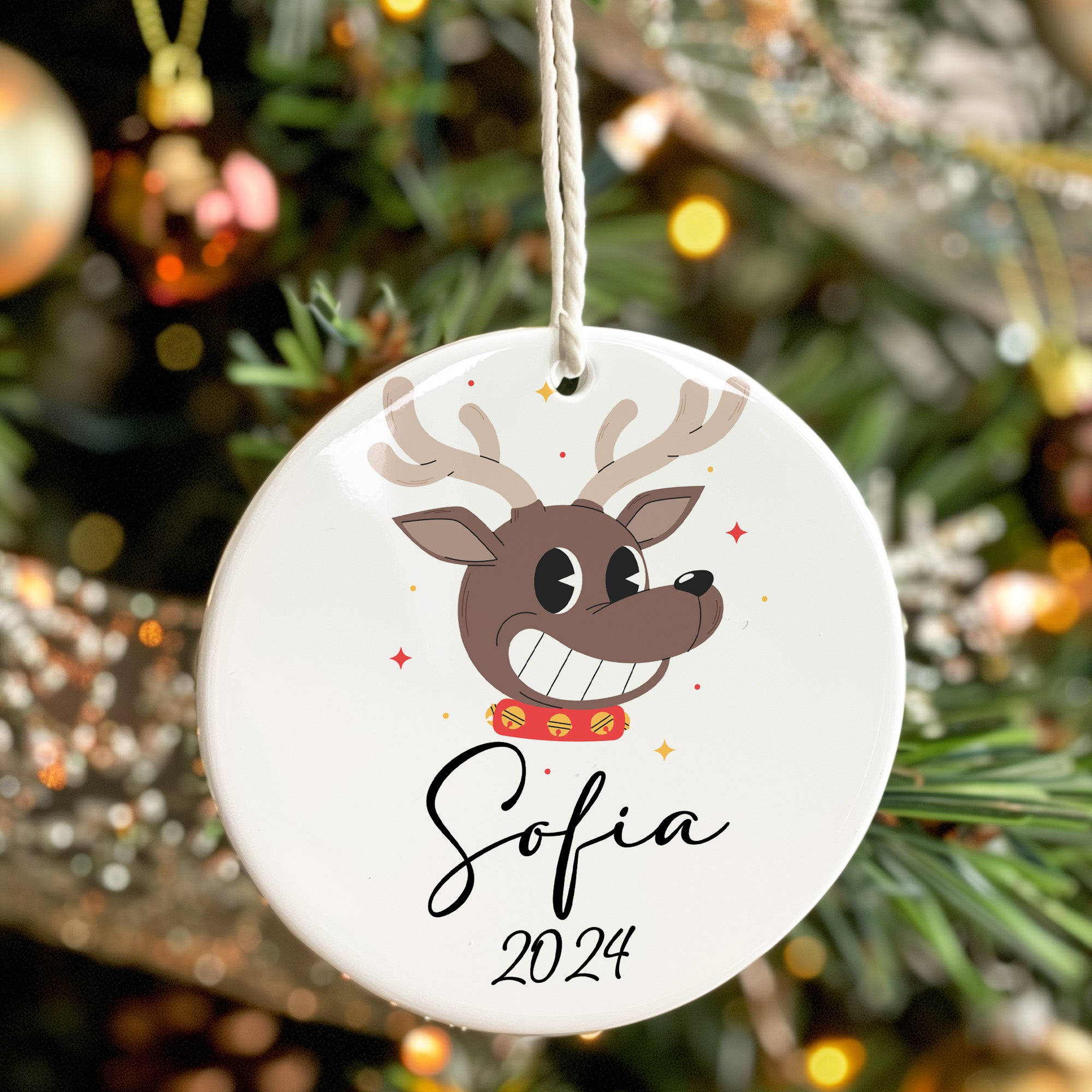 Personalized Reindeer Ceramic Ornament 2024 with Custom Name – Perfect Gift for Christmas and Holidays - Image 7