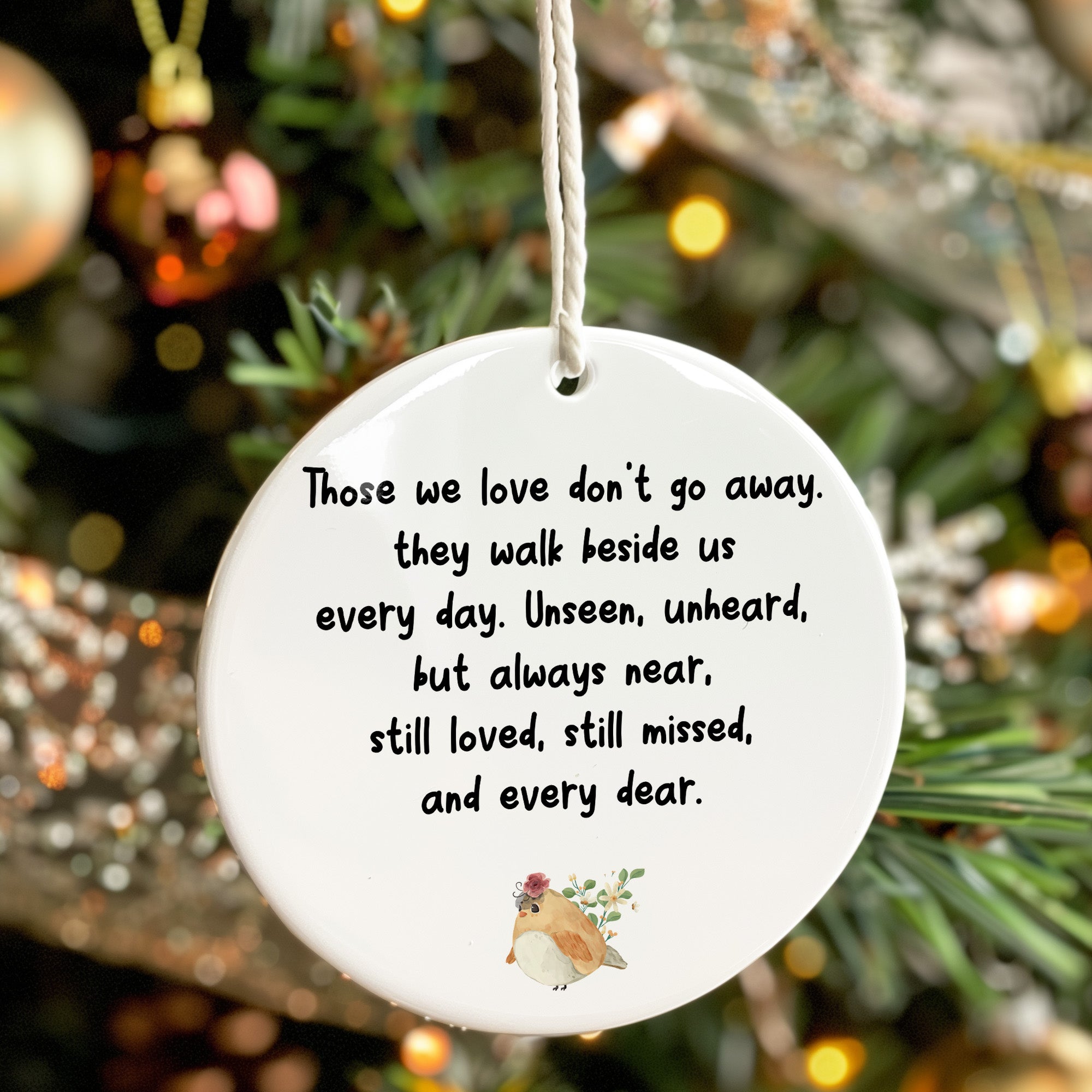 Personalized Memorial Ceramic Ornament - Heartfelt Tribute with Decorative Bird Design for Cherished Memories - Image 7
