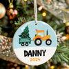 Personalized Christmas Tractor Ornament 2024 – Custom Ceramic Keepsake for Kids, Family Gift, Holiday Decor - Image 7