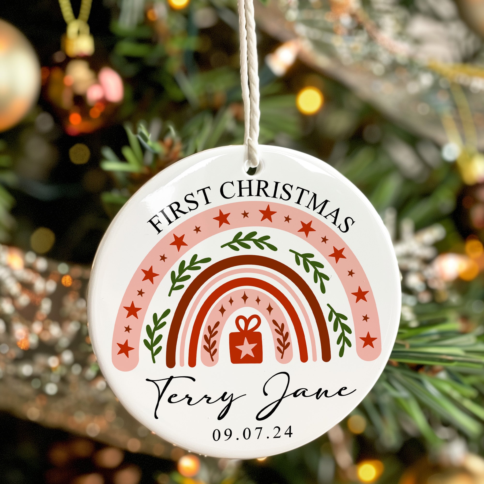 Personalized First Christmas Ceramic Ornament with Handcrafted Design - Perfect Baby Keepsake Gift - Image 7