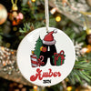 Personalized Christmas Ceramic Ornament with Santa and Gifts - Perfect Holiday Keepsake for Amber 2024 - Image 7