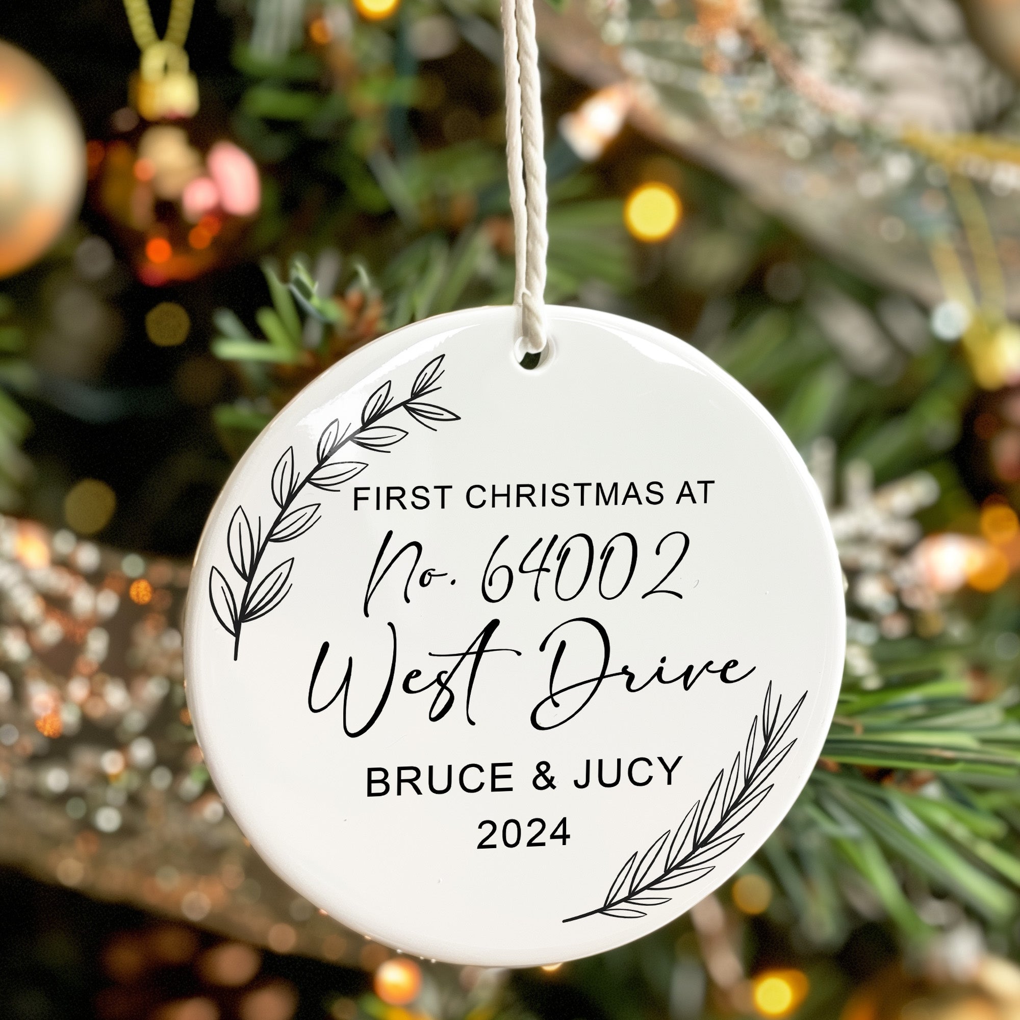 Personalized First Christmas Ornament - Handcrafted Ceramic Keepsake for New Homeowners - Image 7