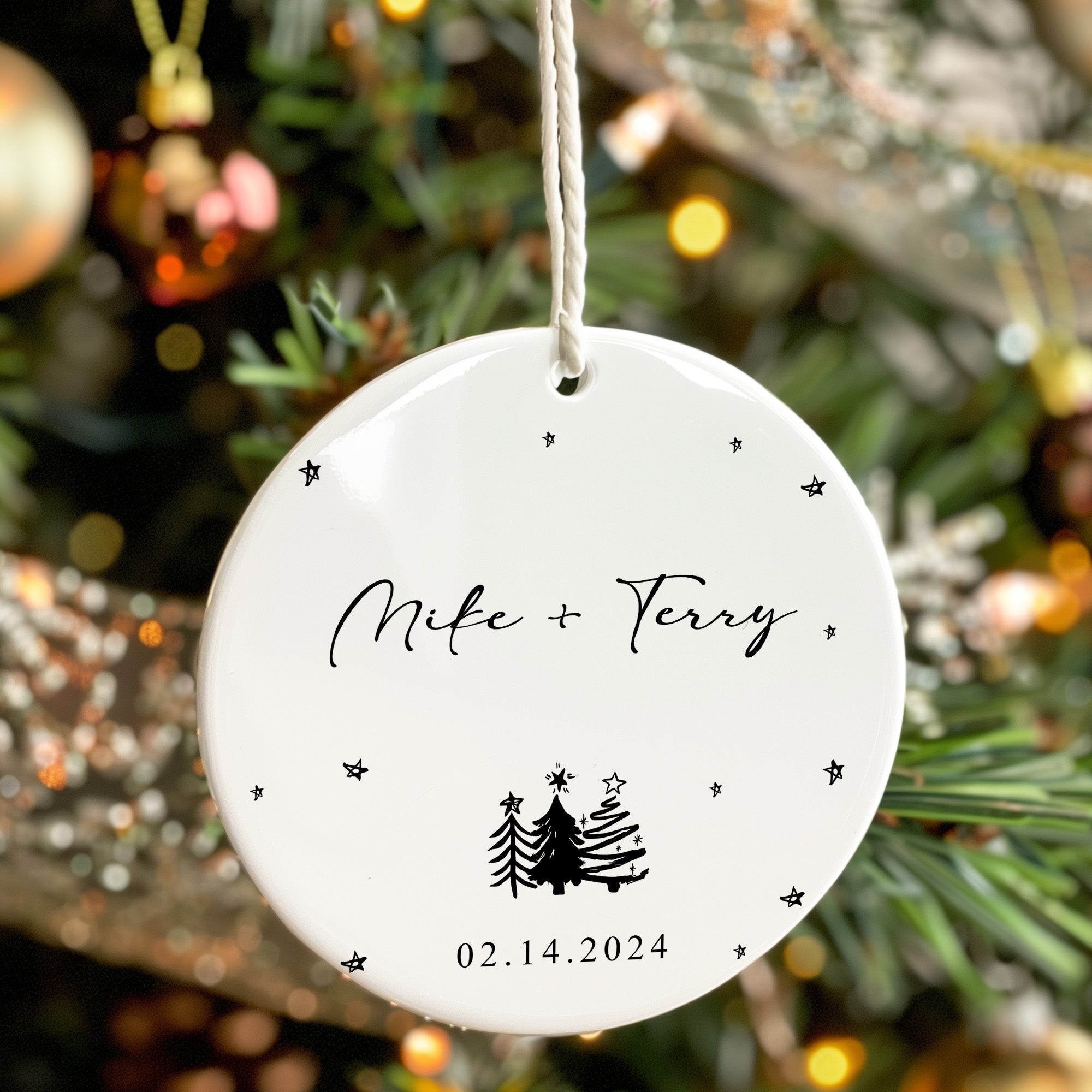 Personalized Ceramic Ornament with Custom Names and Date - Perfect for Celebrations, Anniversaries & Holidays - Image 7