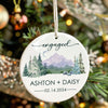 Personalized Engaged Ceramic Ornament – Custom Keepsake for Announcements, Featuring Rustic Mountain Design - Image 7