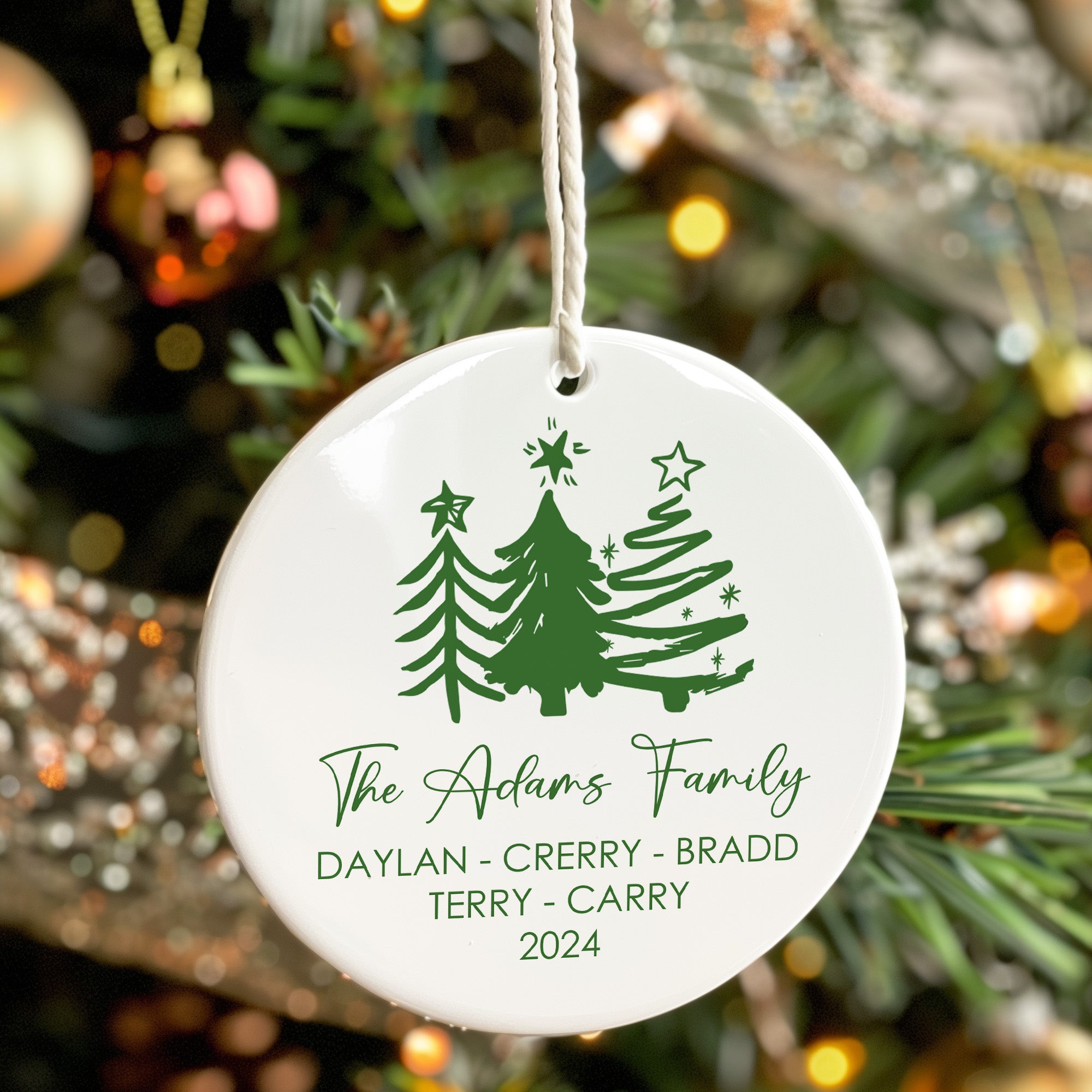 Personalized Ceramic Family Christmas Ornament - Custom Holiday Decoration with Names and Year - Perfect Keepsake Gift - Image 7