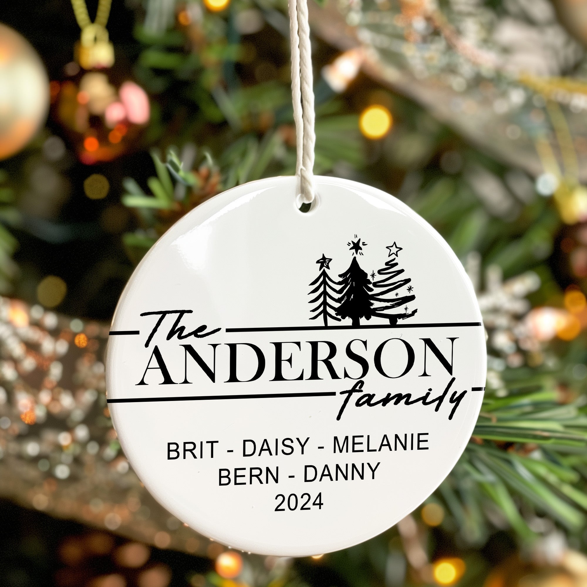 Personalized Family Christmas Ornament - Custom Ceramic Keepsake with 2024 Family Names and Holiday Design for Gift Giving - Image 7