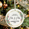 Personalized First Christmas as Mr. & Mrs. Ceramic Ornament - Custom Wedding Keepsake 2024 - Image 7
