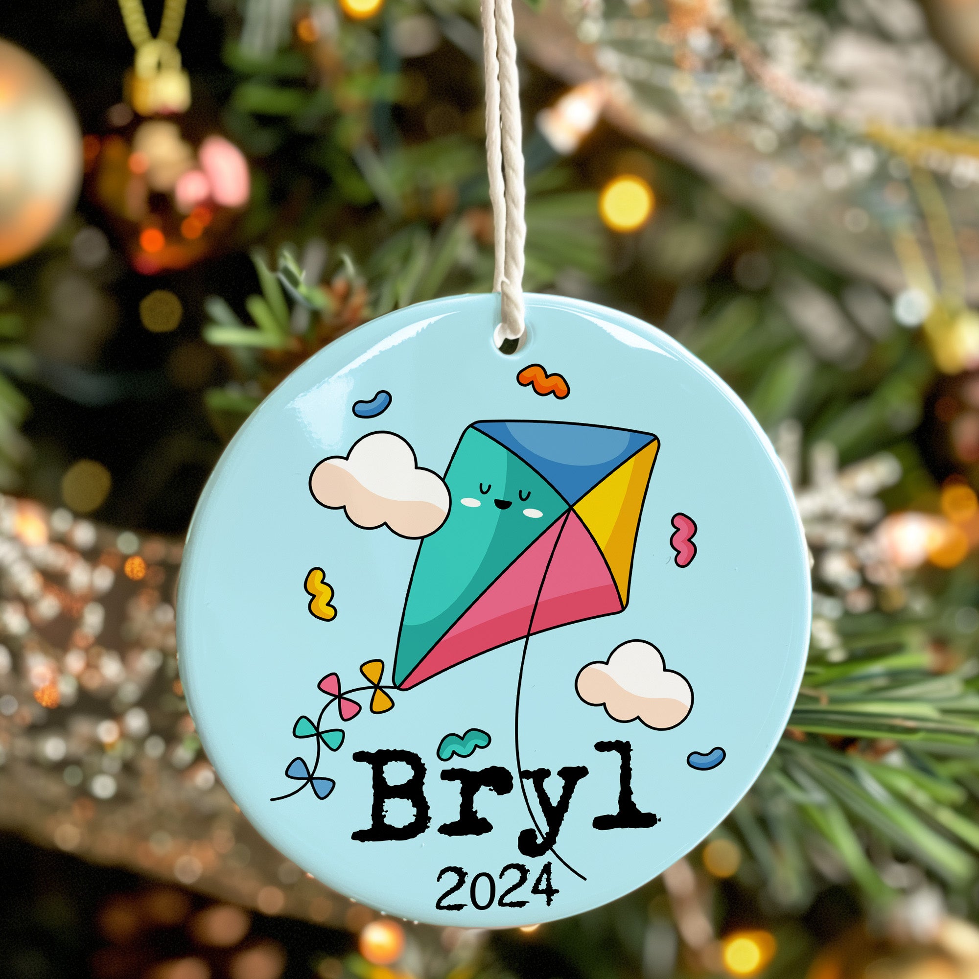 Personalized Kite-Themed Ceramic Ornament - Custom Name Keepsake for 2024 Celebrations - Image 7