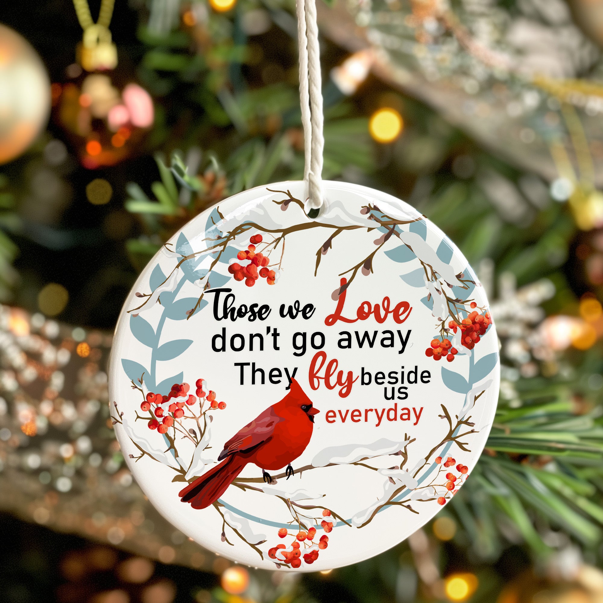 Personalized Memorial Cardinal Ceramic Ornament - Handcrafted Keepsake with Inspirational Quote for Gift-Giving - Image 7