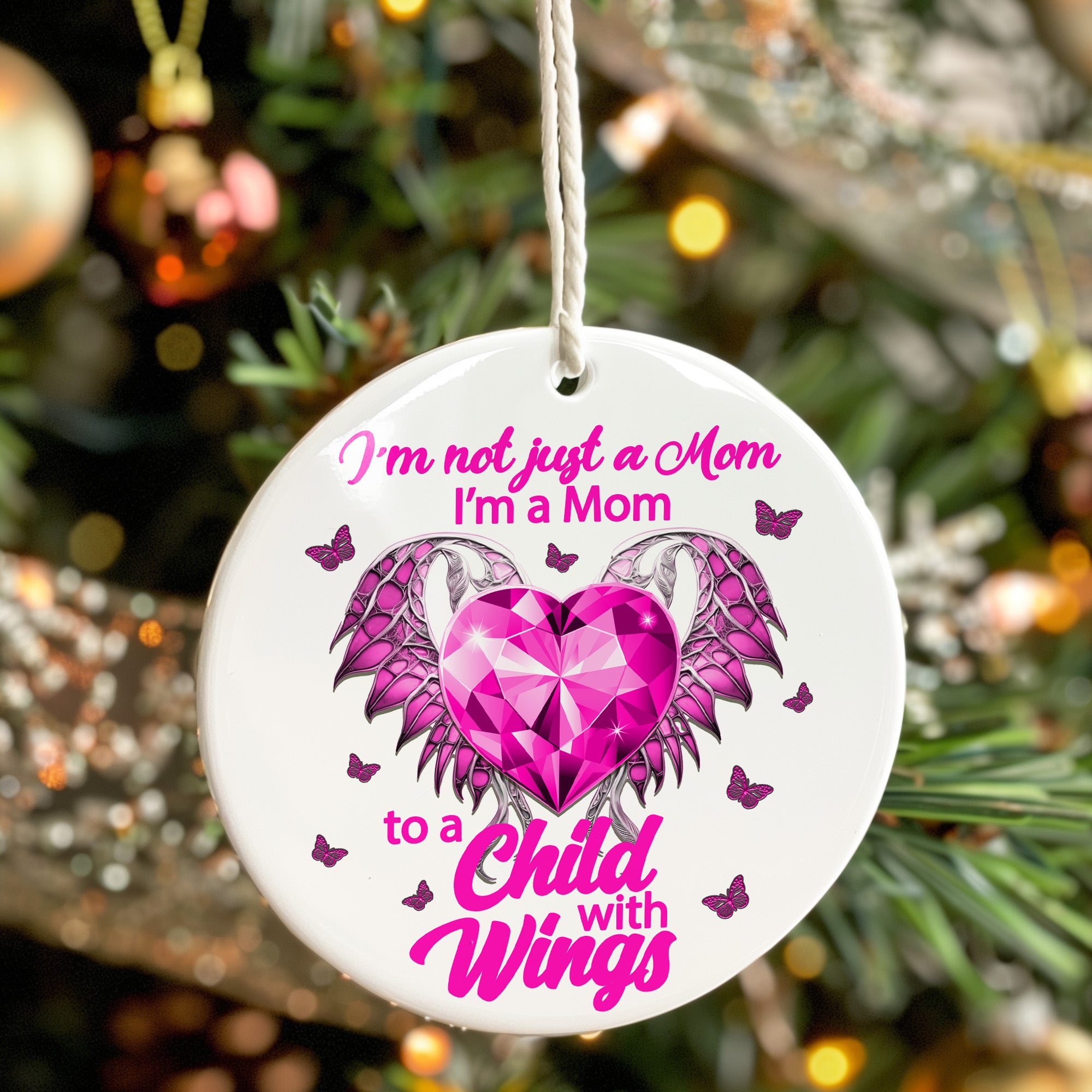 Beautiful Pink Heart Ceramic Ornament - Personalized Gift for Moms of Angel Babies - Handcrafted Keepsake with Winged Design - Image 7