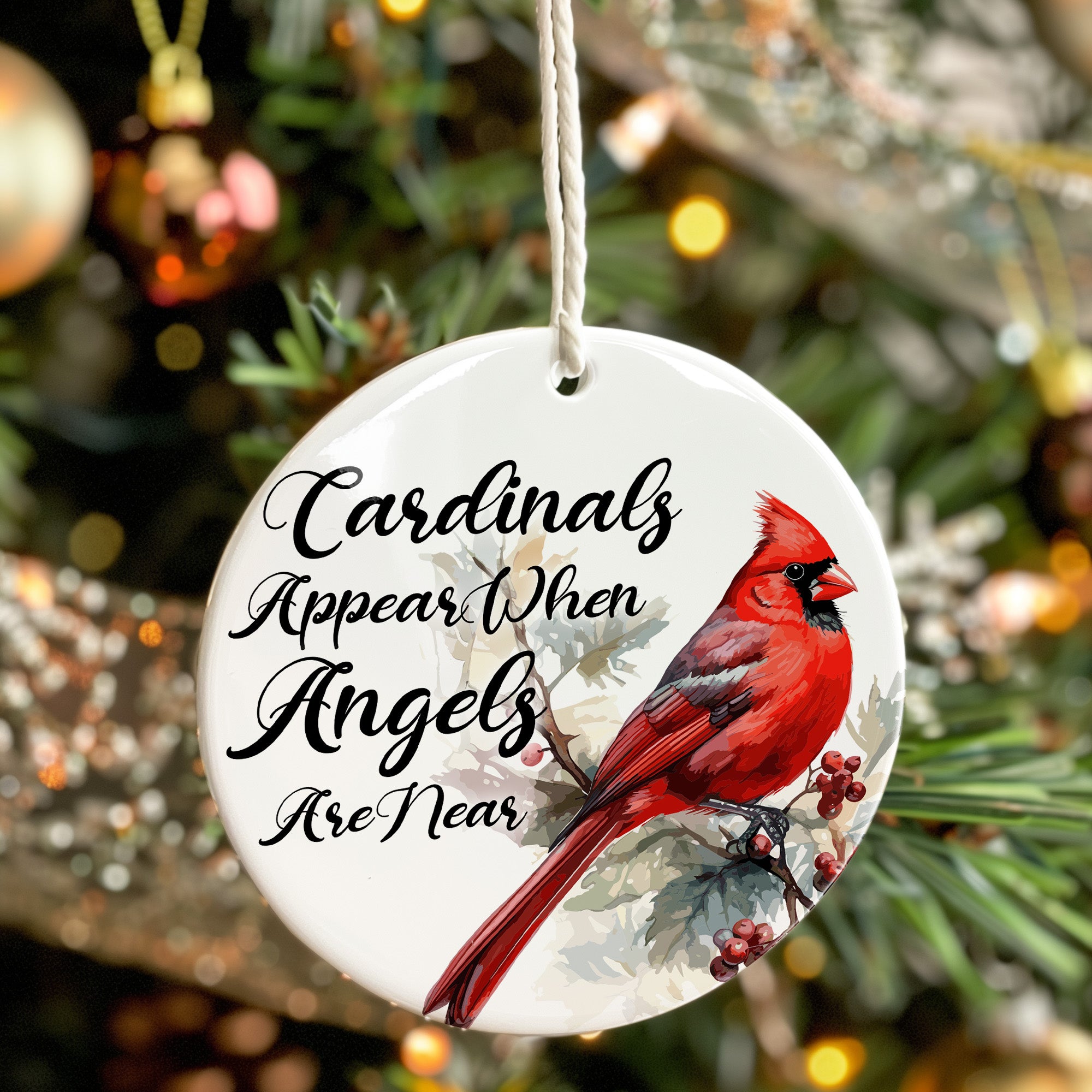 Personalized Cardinal Christmas Ornament - Handmade Ceramic Keepsake with Angel Quote for Heartfelt Gift-Giving - Image 7