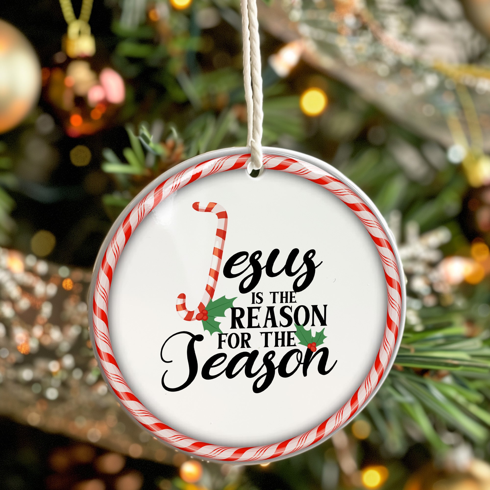 Personalized Christmas Ornament - "Jesus is the Reason" Candy Cane Design - Perfect for Holiday Gifting - Image 7