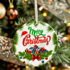 Personalized Merry Christmas Ceramic Ornament – Handcrafted Holiday Decor with Gift Imagery and Customization Options - Image 7