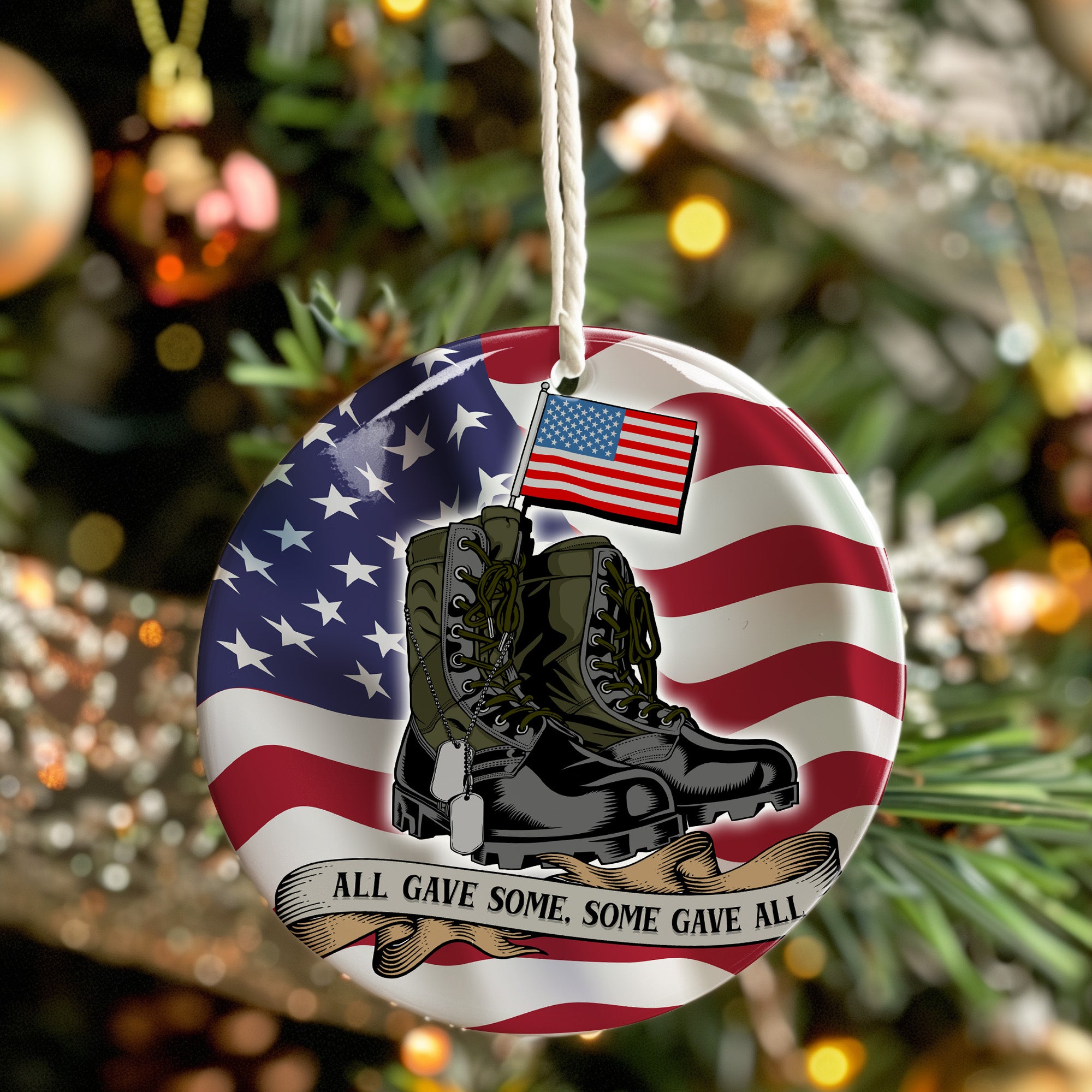 Personalized Military Tribute Ceramic Ornament - Honor & Remember with Customizable Keepsake Gift for Veterans and Loved Ones - Image 7