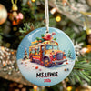 Personalized School Bus Christmas Ornament 2024 - Custom Ceramic Holiday Gift for Teachers - Image 7