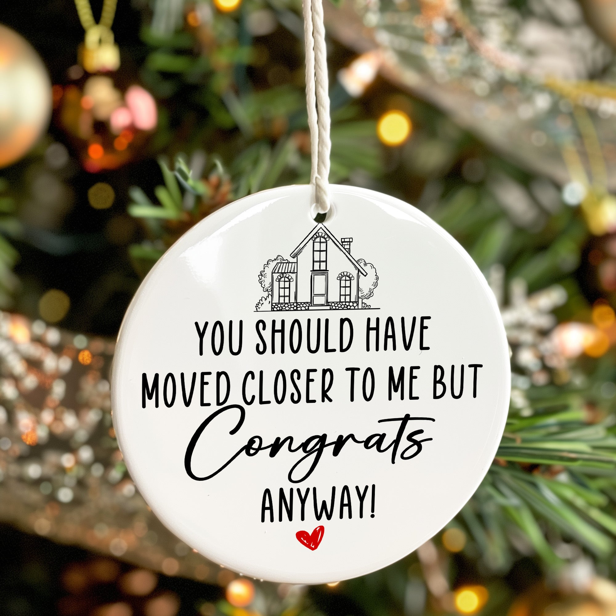 Personalized "Congrats Anyway" Ceramic Ornament - Unique Handmade Housewarming Gift with Heartfelt Message - Image 7