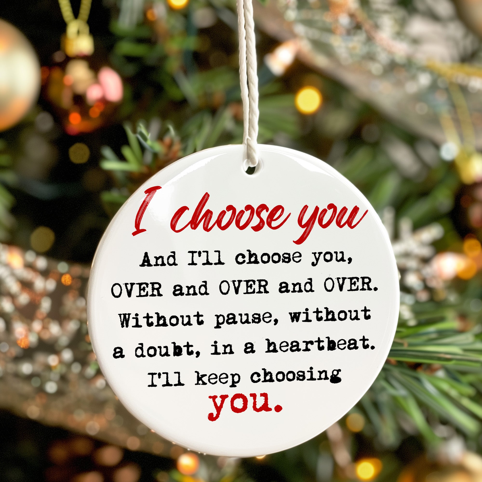 Personalized "I Choose You" Heartfelt Ceramic Ornament – Handcrafted Love Keepsake for Weddings, Anniversaries & Special Moments - Image 7