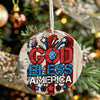 Personalized "God Bless America" Ceramic Ornament – Rustic Patriotic Decor with Custom Text for Holidays and Celebrations - Image 7