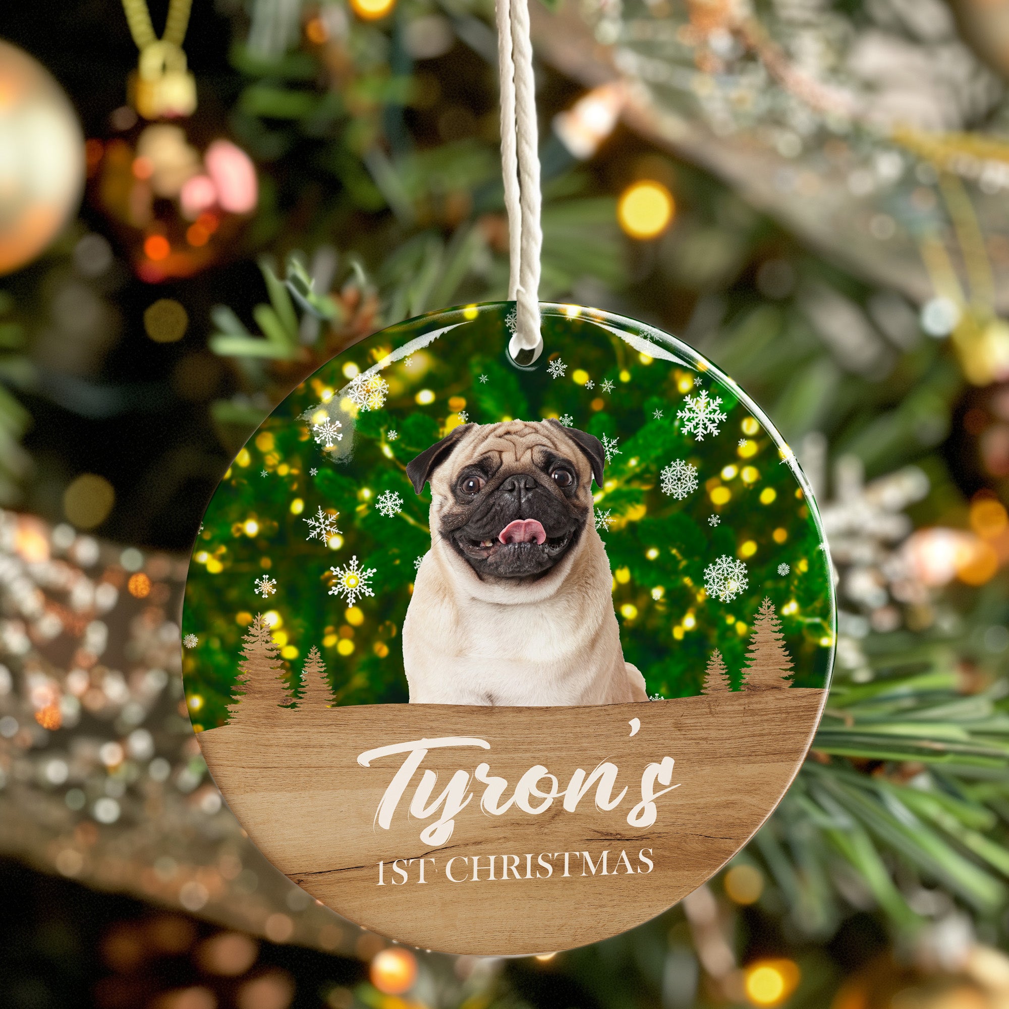 Personalized Dog Christmas Ornament - Custom Ceramic Keepsake for Pet Lovers - Celebrate Your Dog's 1st Christmas with Unique Decoration - Image 7