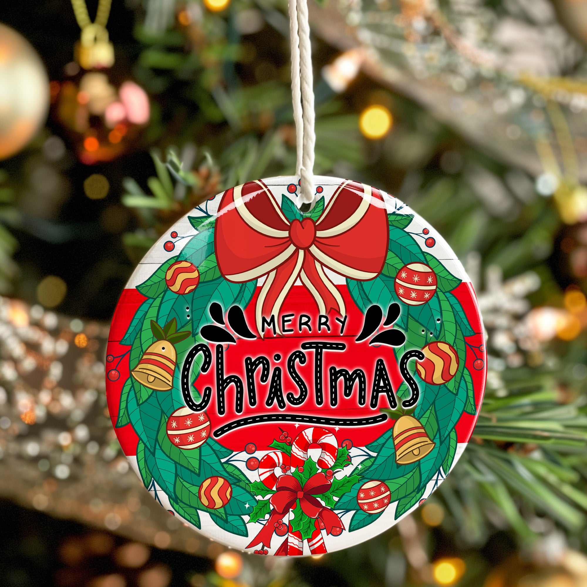 Personalized Merry Christmas Ceramic Ornament – Handcrafted Holiday Keepsake with Festive Designs and Customization Options - Image 7