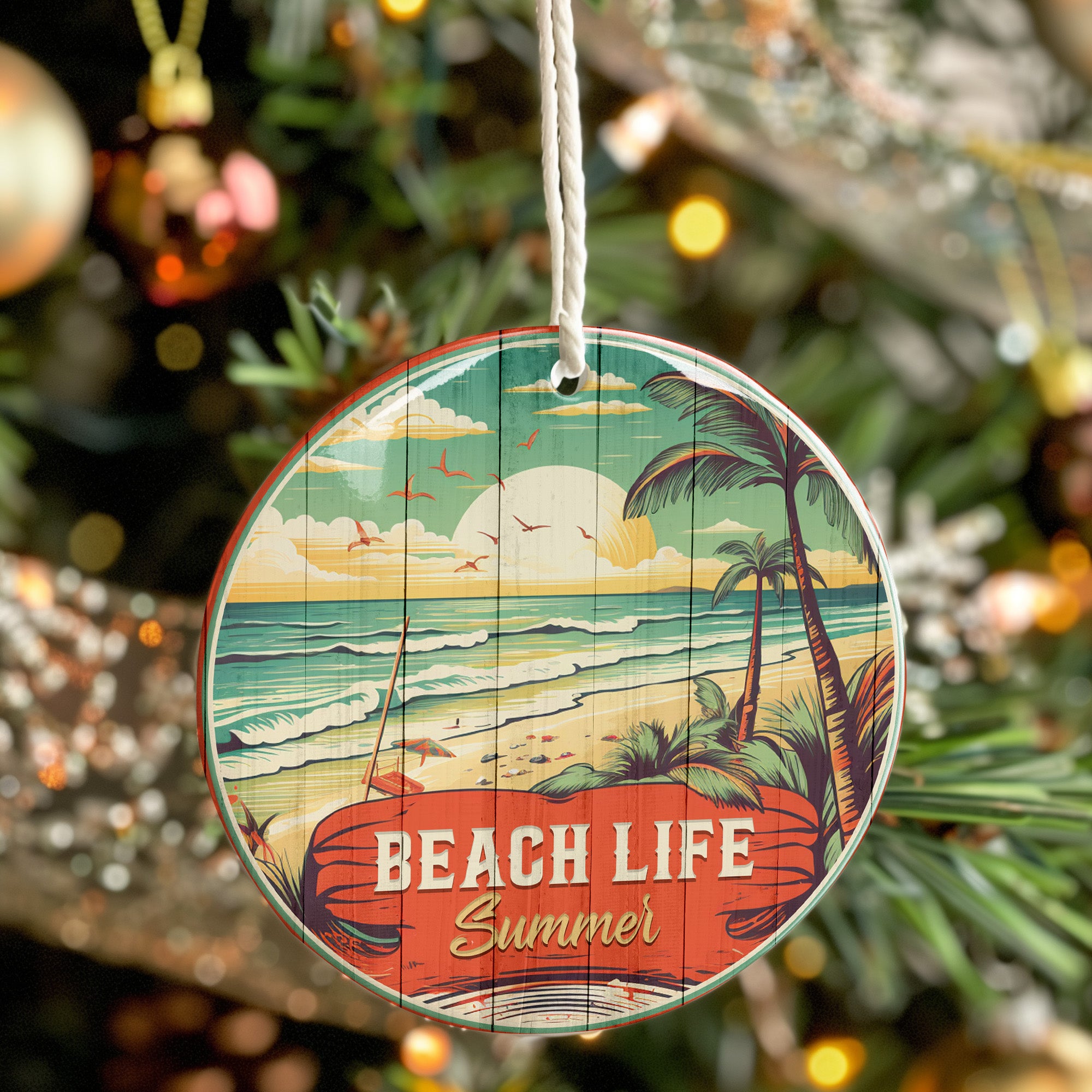 Personalized "Beach Life Summer" Handmade Ceramic Ornament - Vibrant Coastal Design for Unique Gift-Giving - Image 7