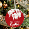 Personalized Merry Little Christmas Ceramic Ornament – Custom Holiday Gift for Family and Friends, Red and White Design - Image 7