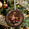 Personalized Santa's Christmas Library Ceramic Ornament - Handcrafted Holiday Charm - Image 7