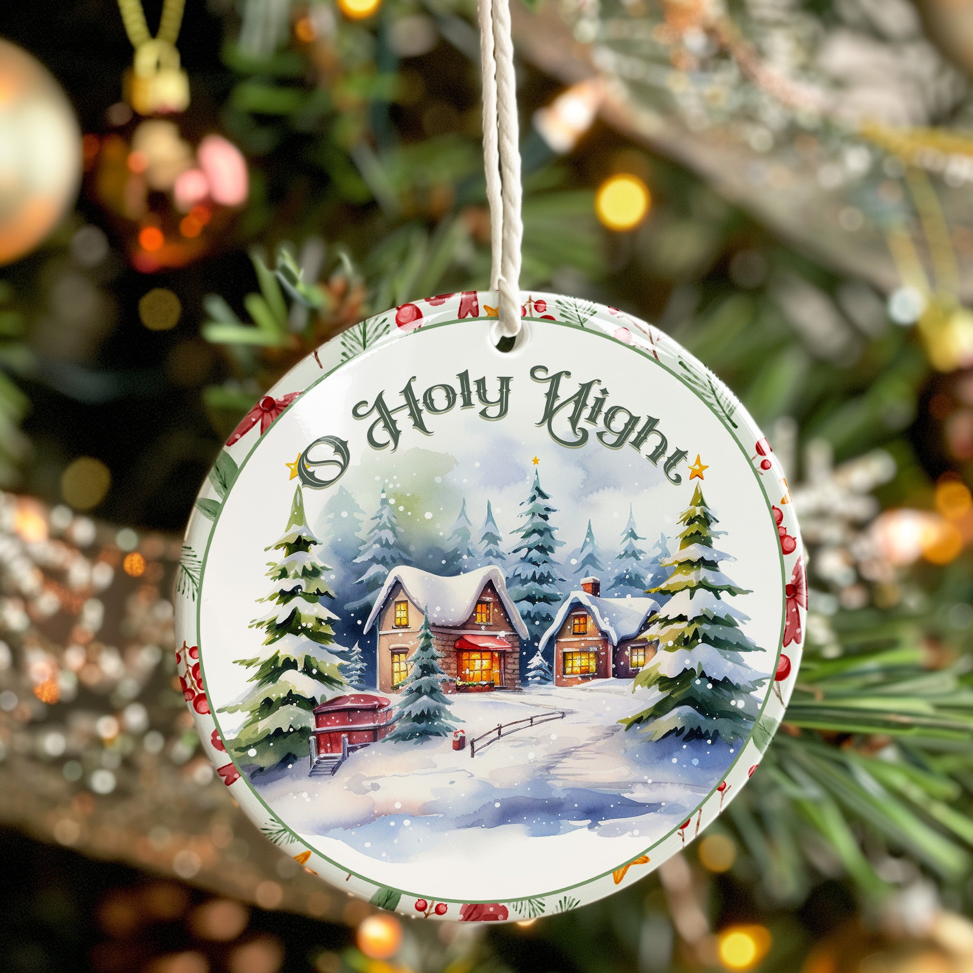 Personalized "O Holy Night" Ceramic Christmas Ornament – Handcrafted Holiday Decor for a Heartwarming Gift - Image 7