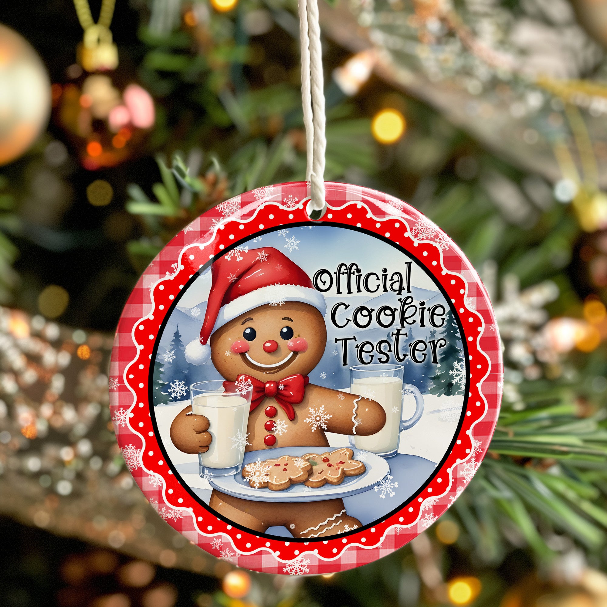 Personalized "Official Cookie Tester" Ceramic Ornament - Handcrafted Holiday Decor for Ultimate Festive Fun - Image 7