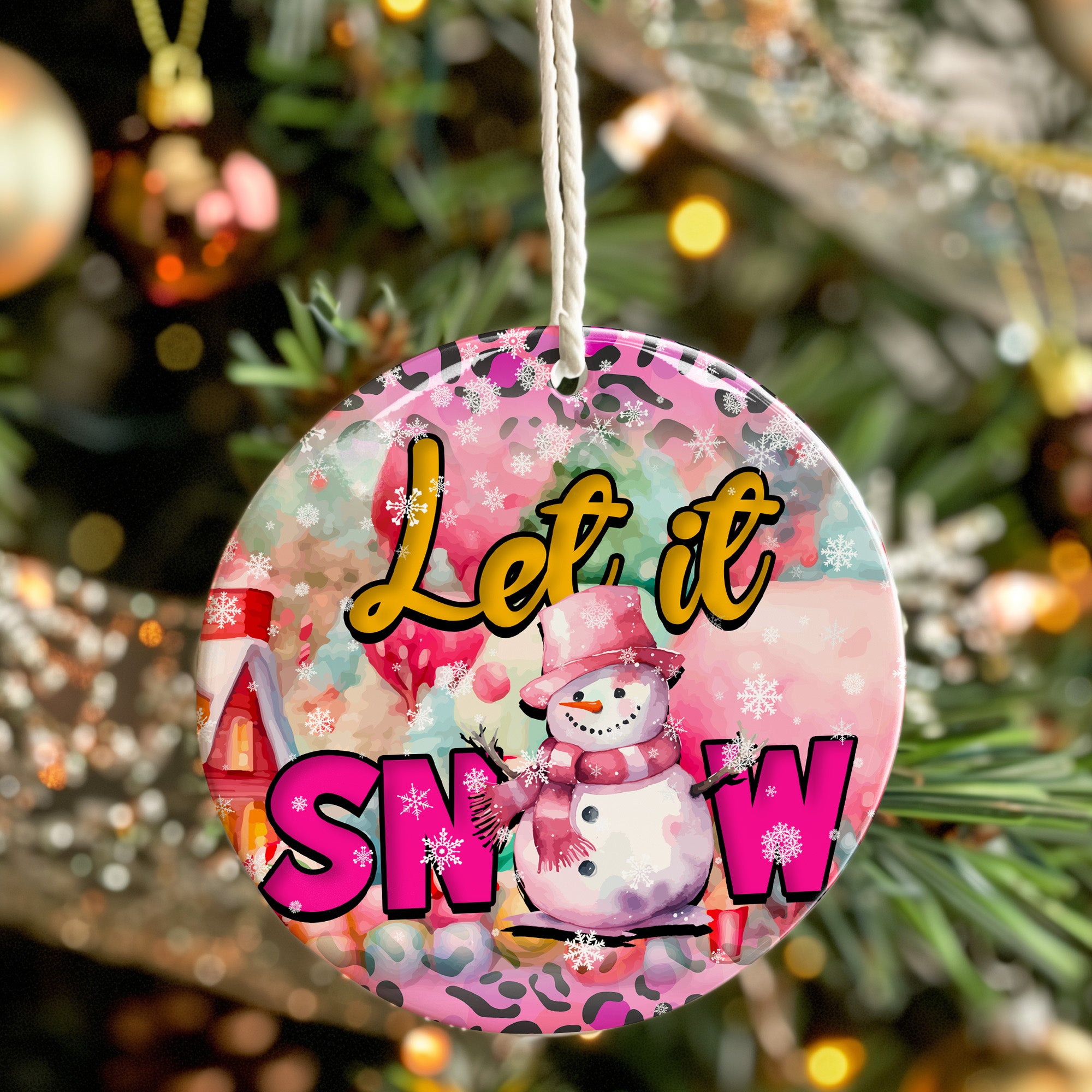 Personalized Ceramic Snowman Ornament – Customizable "Let it Snow" Winter Decor for Perfect Holiday Gifts - Image 7