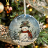 Personalized Merry Christmas Snowman Ceramic Ornament - Handcrafted Holiday Decor for Custom Gift-Giving - Image 7