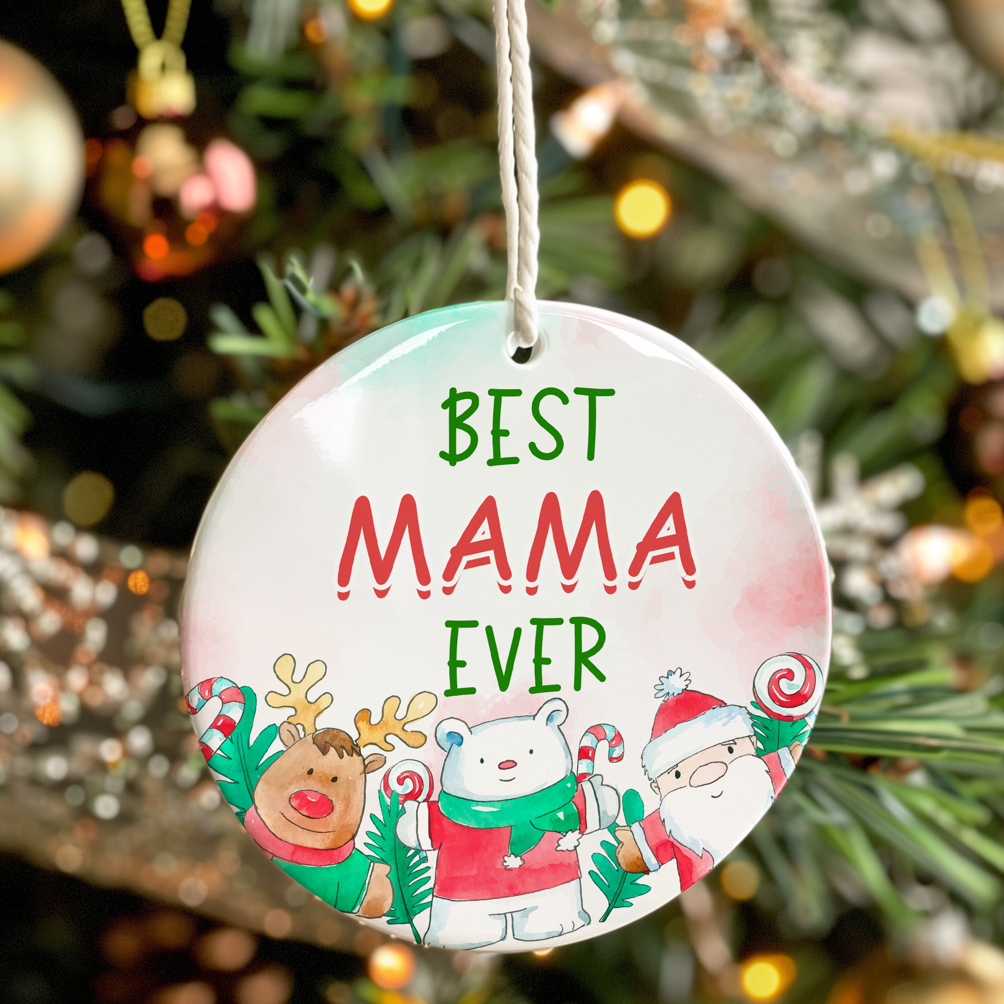 Customizable "Best Mama Ever" Ceramic Ornament – Handcrafted Holiday Decoration Perfect for Mother's Day, Christmas, and Special Occasions - Image 7