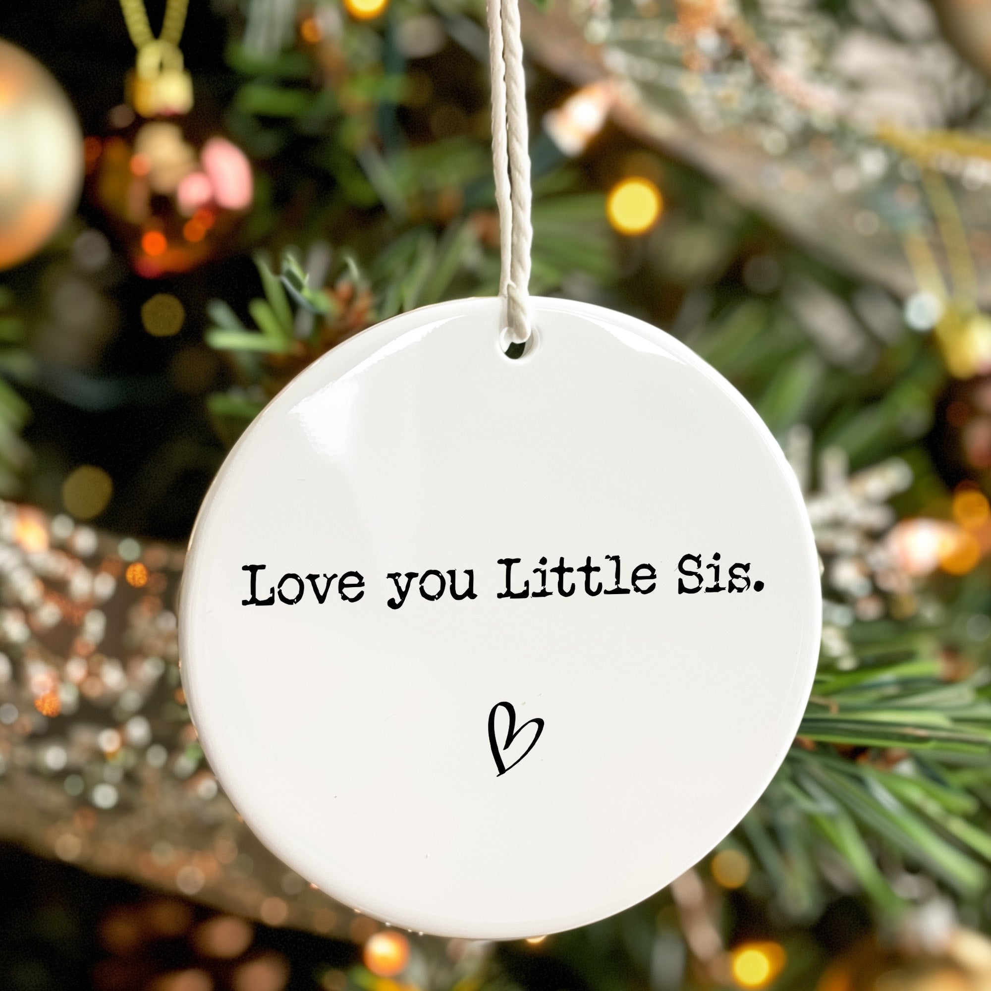 Personalized Handmade Ceramic Ornament for Little Sisters – Heartfelt Gift with Customizable Message and Elegant Design - Image 7