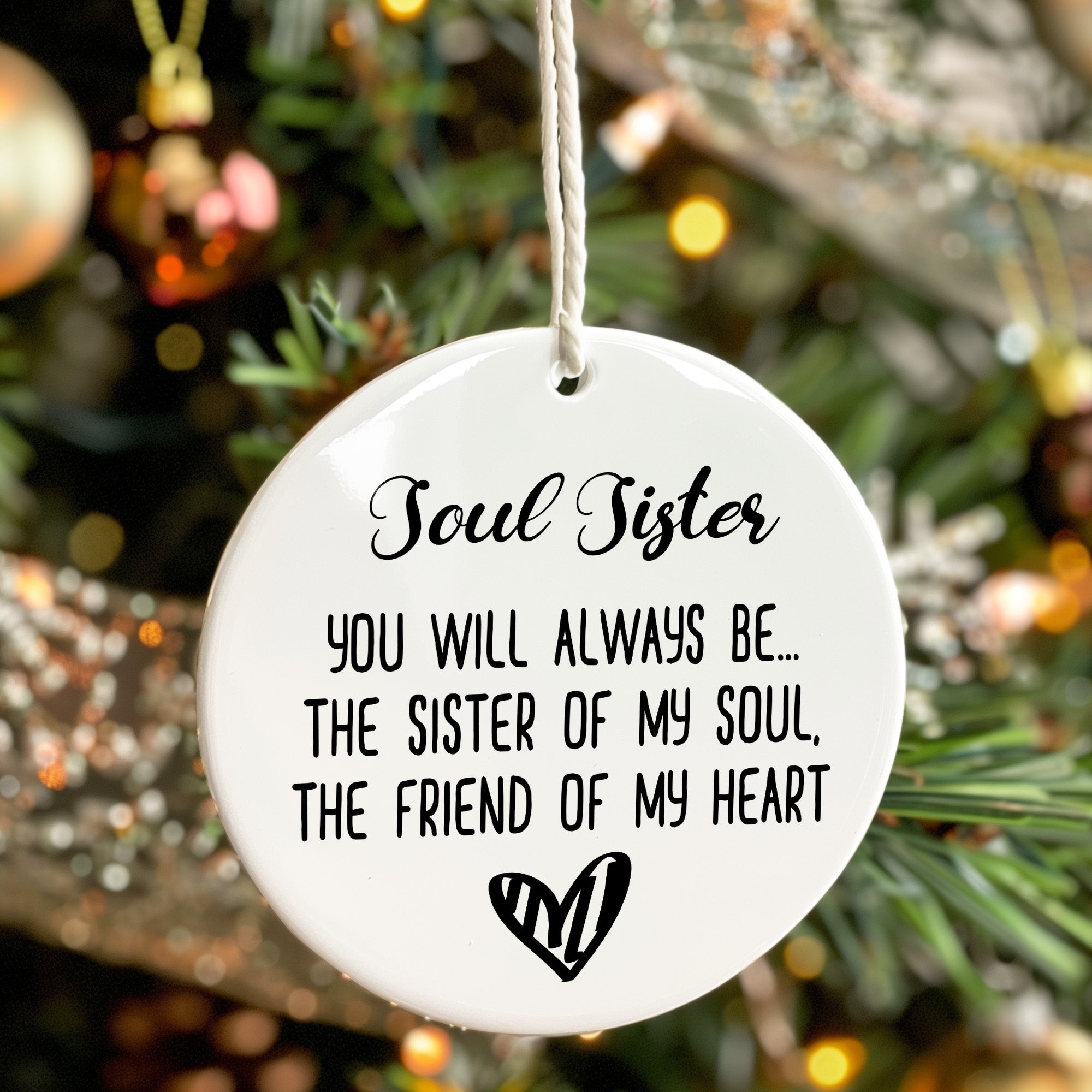 Personalized "Soul Sister" Ceramic Ornament - Heartfelt Friendship Gift for Special Occasions - Image 7