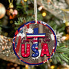 Personalized "God Bless The USA" Ceramic Ornament – Patriotic Home Decor with Cross Design, Perfect for Unique Holiday Gifting - Image 7