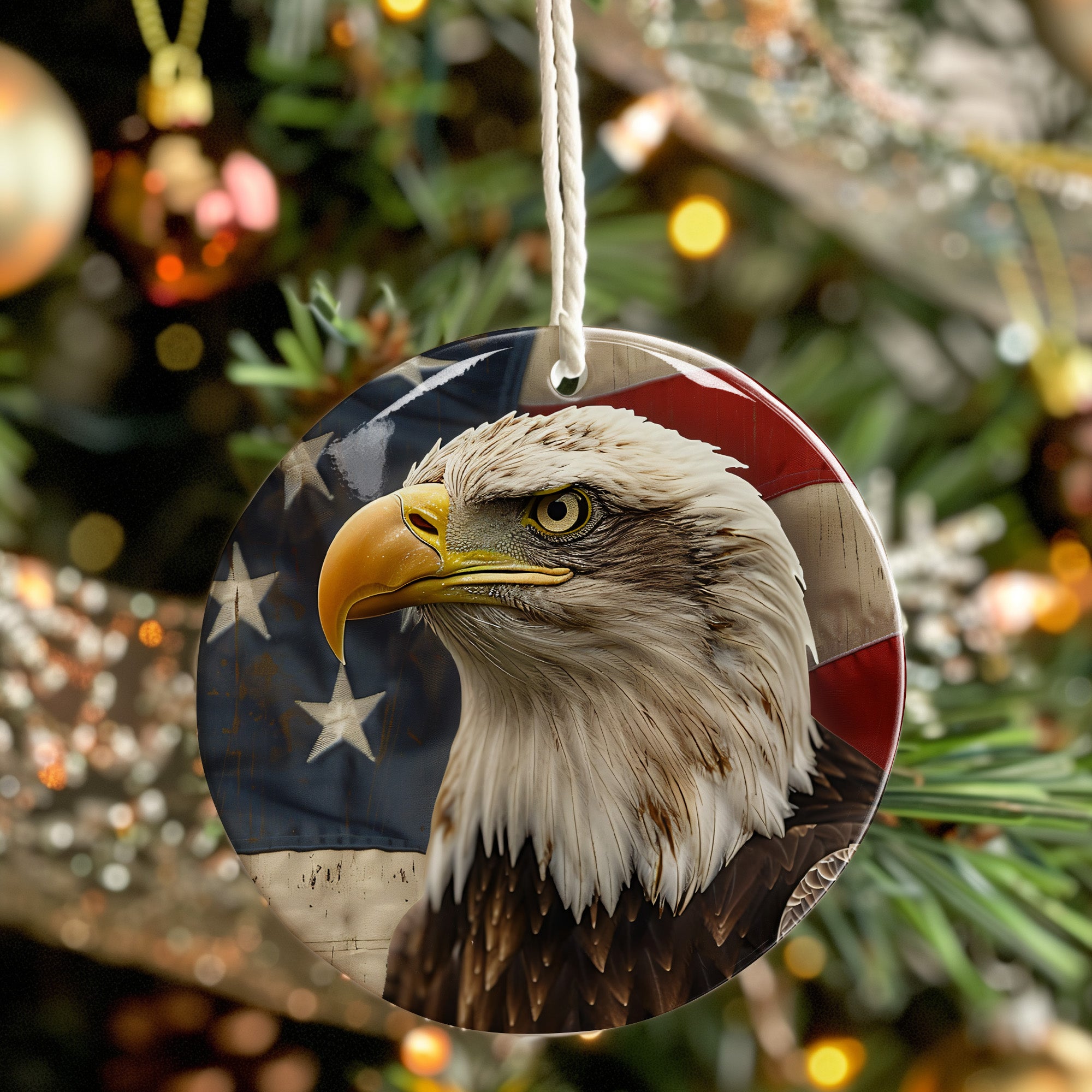 Personalized Bald Eagle Ceramic Ornament – Handcrafted Patriotic Decor with Customizable Touch for Unique Gift-Giving Moments - Image 7