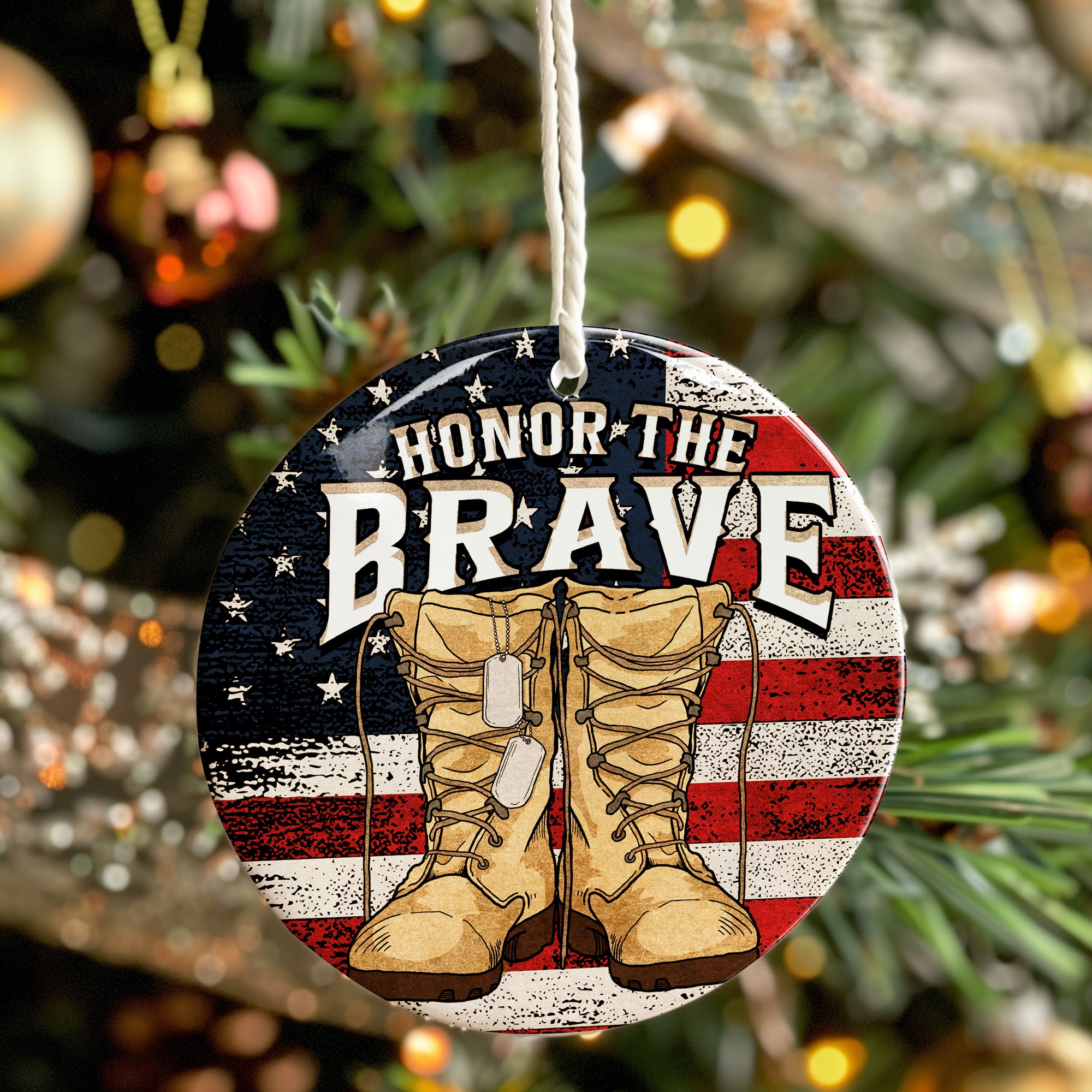 Personalized "Honor the Brave" Ceramic Ornament - Handmade Military Tribute, Perfect for Veterans & Memorial Gifts - Image 7