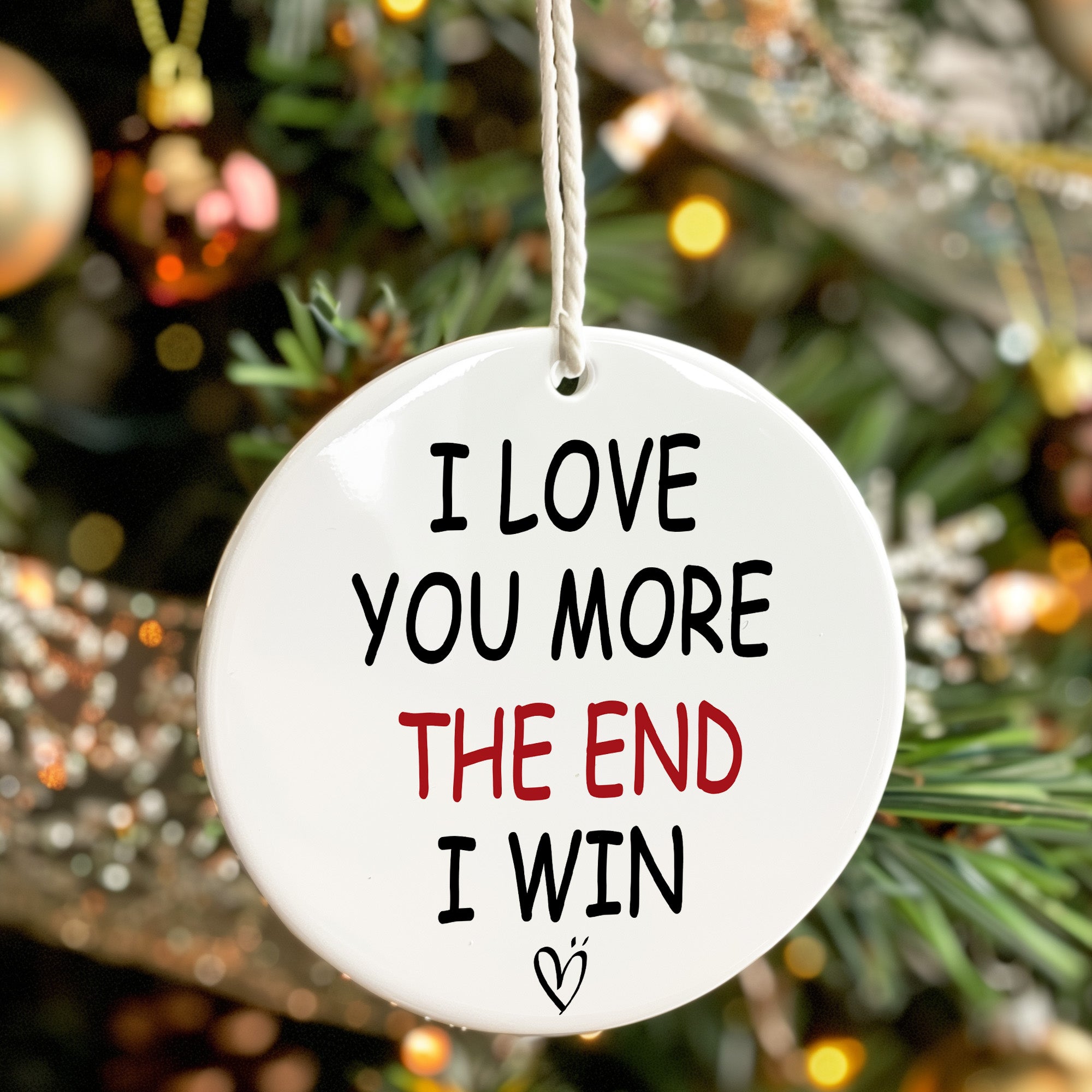 Personalized Ceramic Ornament - "I Love You More" Heartfelt Gift for Loved Ones - Image 7