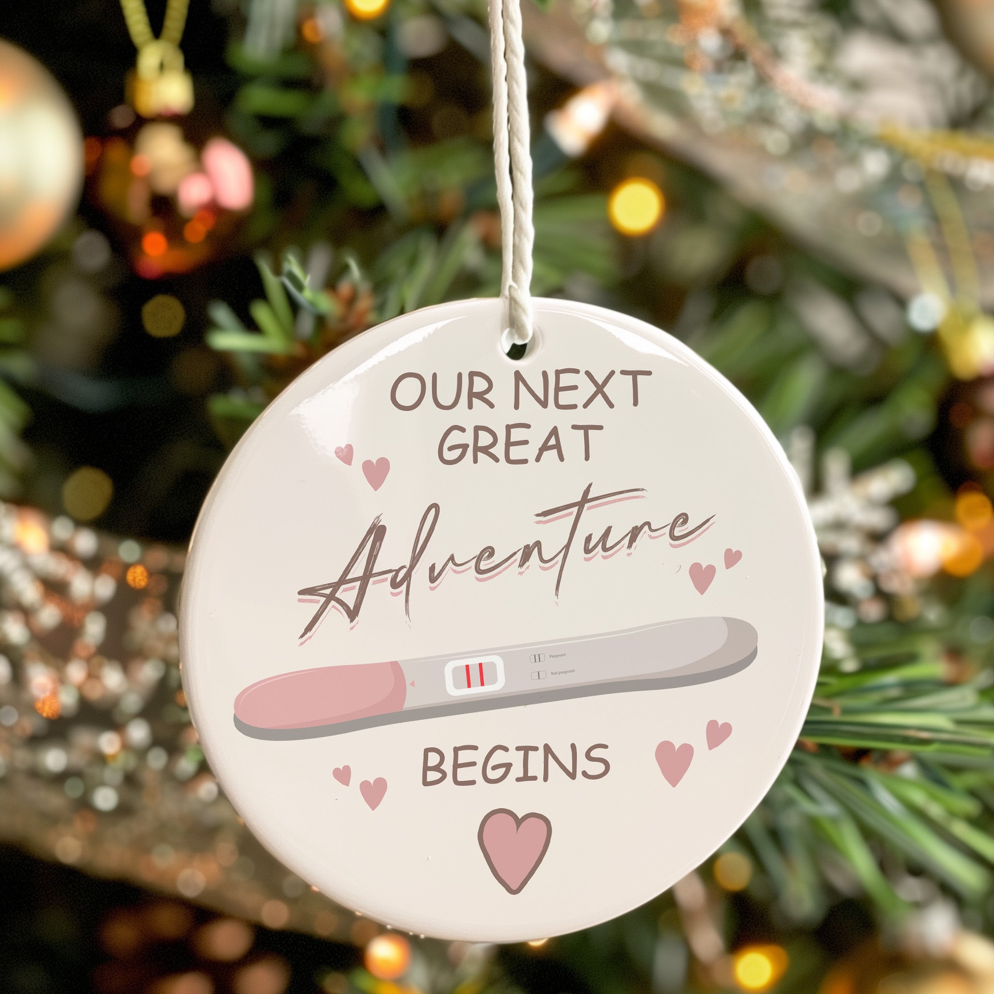 Personalized Pregnancy Announcement Ceramic Ornament - Handmade Keepsake with Heartfelt Design - Image 7