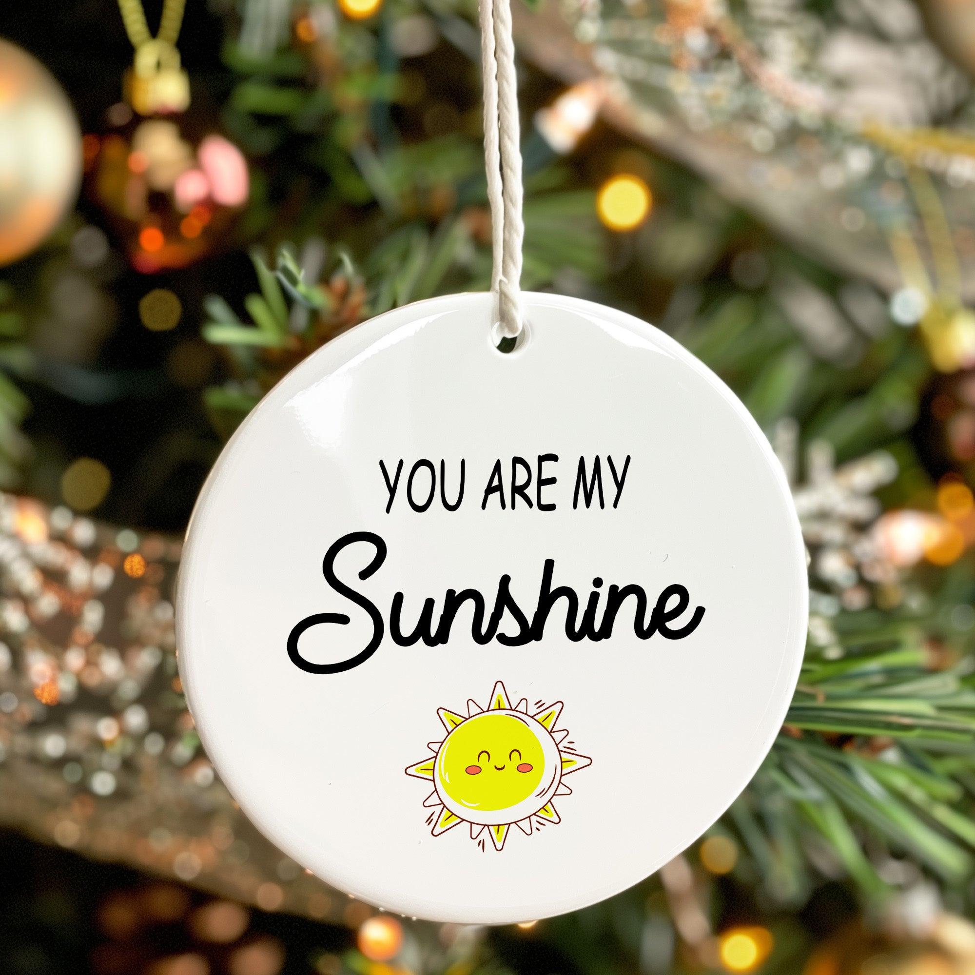 Personalized Ceramic Ornament - "You Are My Sunshine" with Adorable Sun Design, Perfect for Custom Gift Giving - Image 7