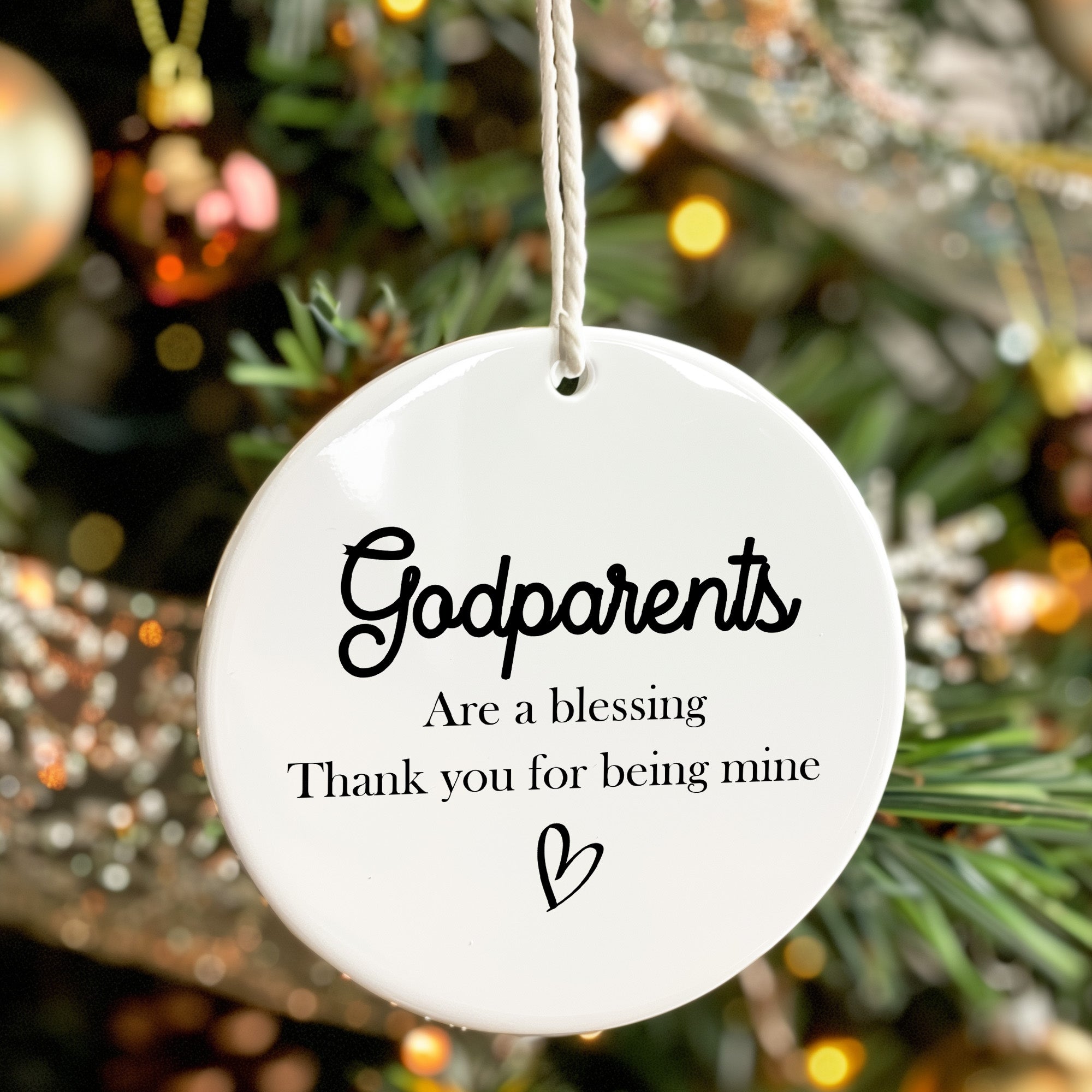 Personalized Godparents Ceramic Ornament – Handcrafted Keepsake Gift with Heartfelt Message - Image 7