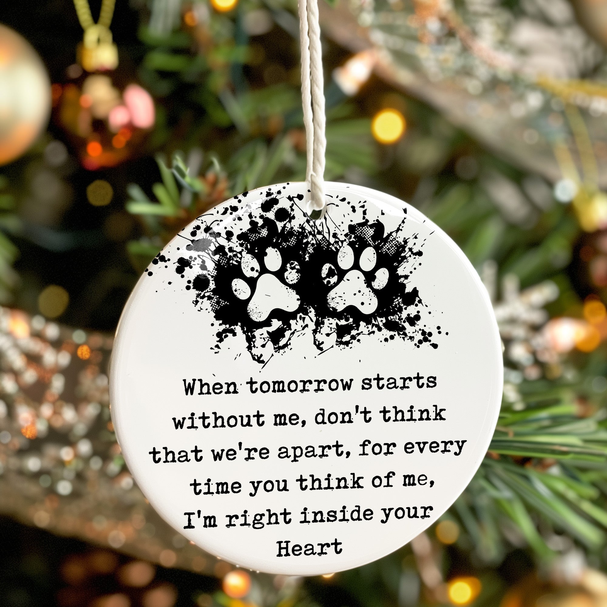 Personalized Pet Memorial Ceramic Ornament - Heartfelt Pet Loss Keepsake Gift with Paw Print Design - Image 7
