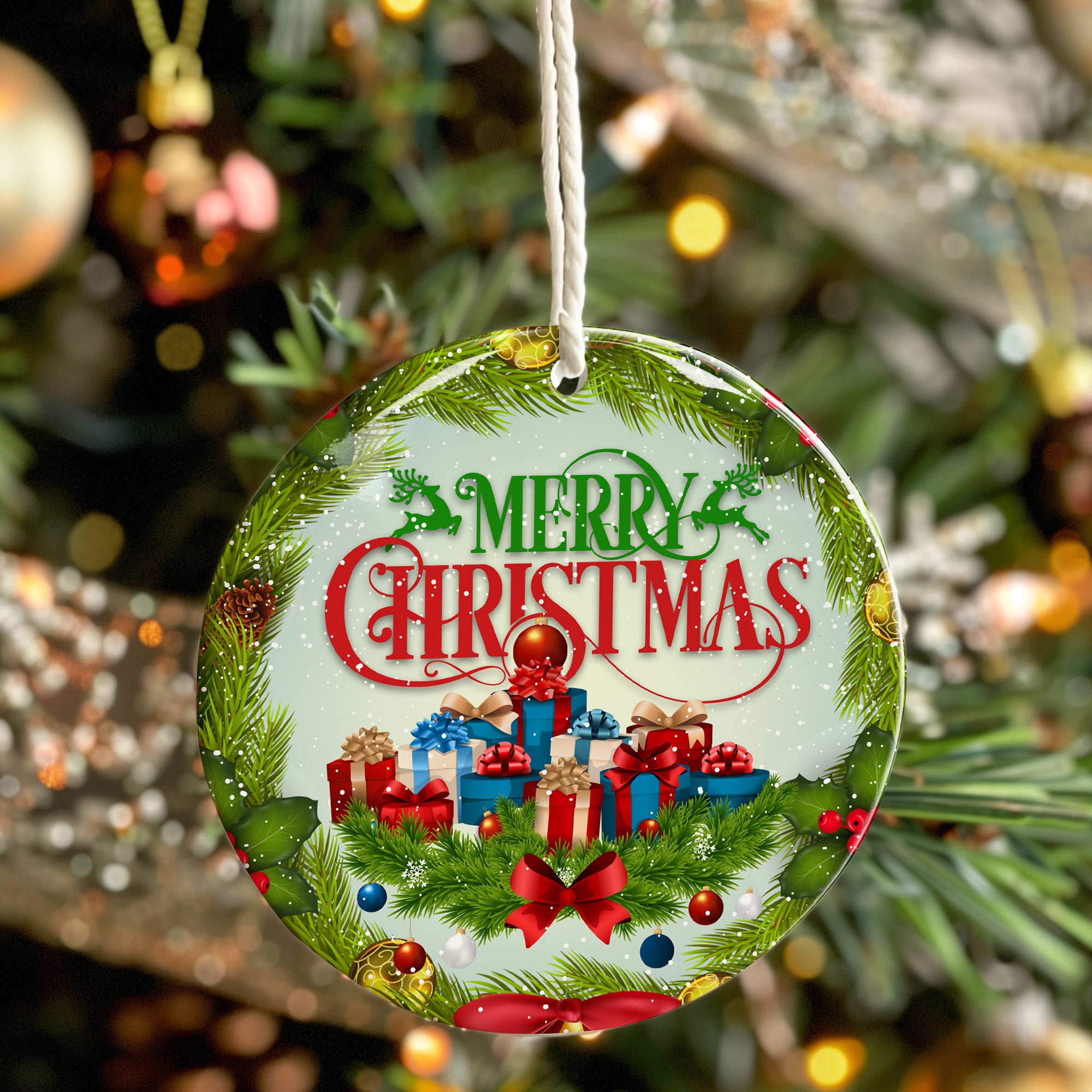 Personalized Merry Christmas Ceramic Ornament - Handcrafted Gift with Custom Options for a Festive Touch - Image 7