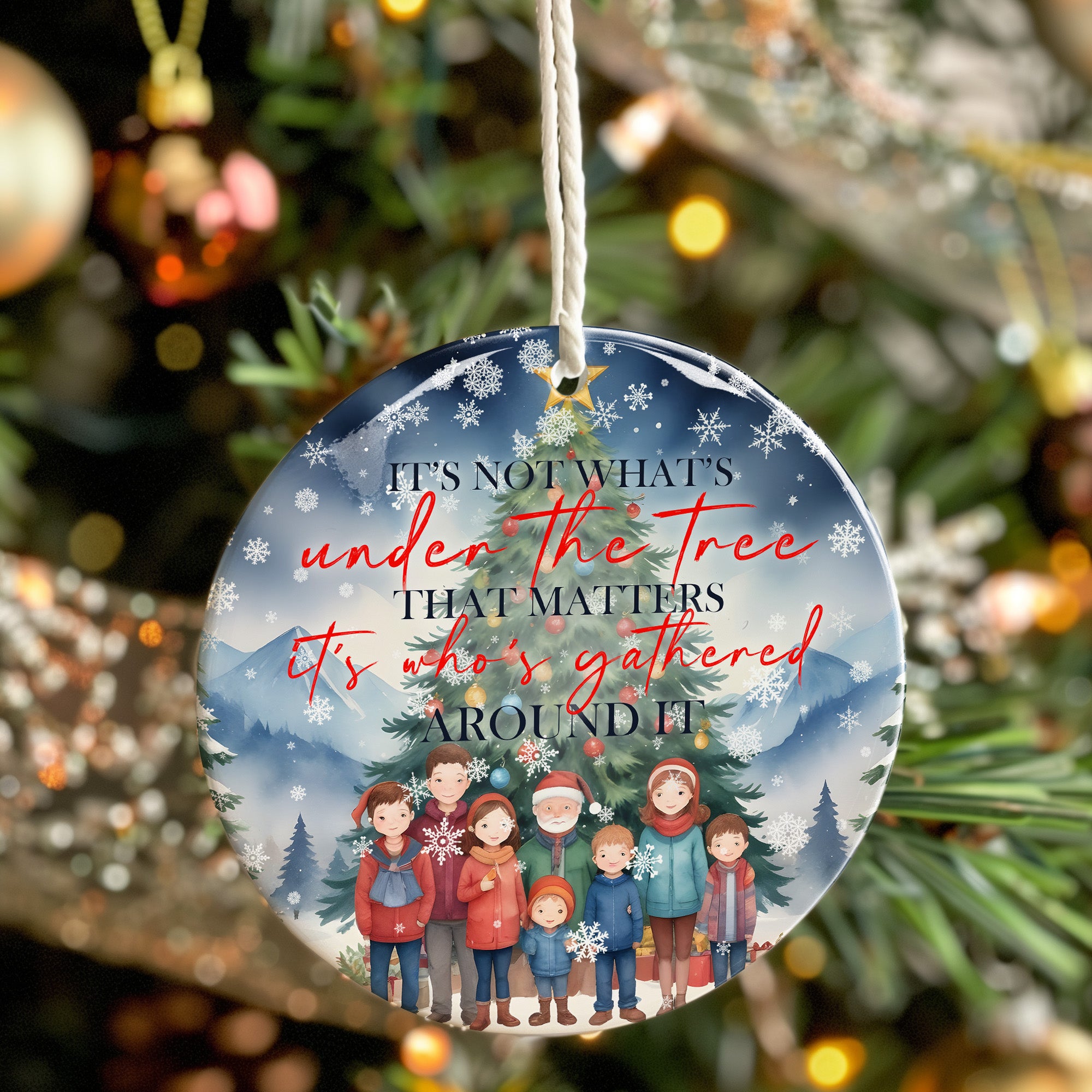 Heartfelt Family Christmas Ornament – Personalized Ceramic Keepsake with Customizable Design for Cherished Holiday Memories - Image 7