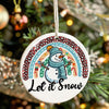 Personalized "Let it Snow" Ceramic Ornament - Handcrafted Snowman Keepsake for Christmas & Gifts - Image 7