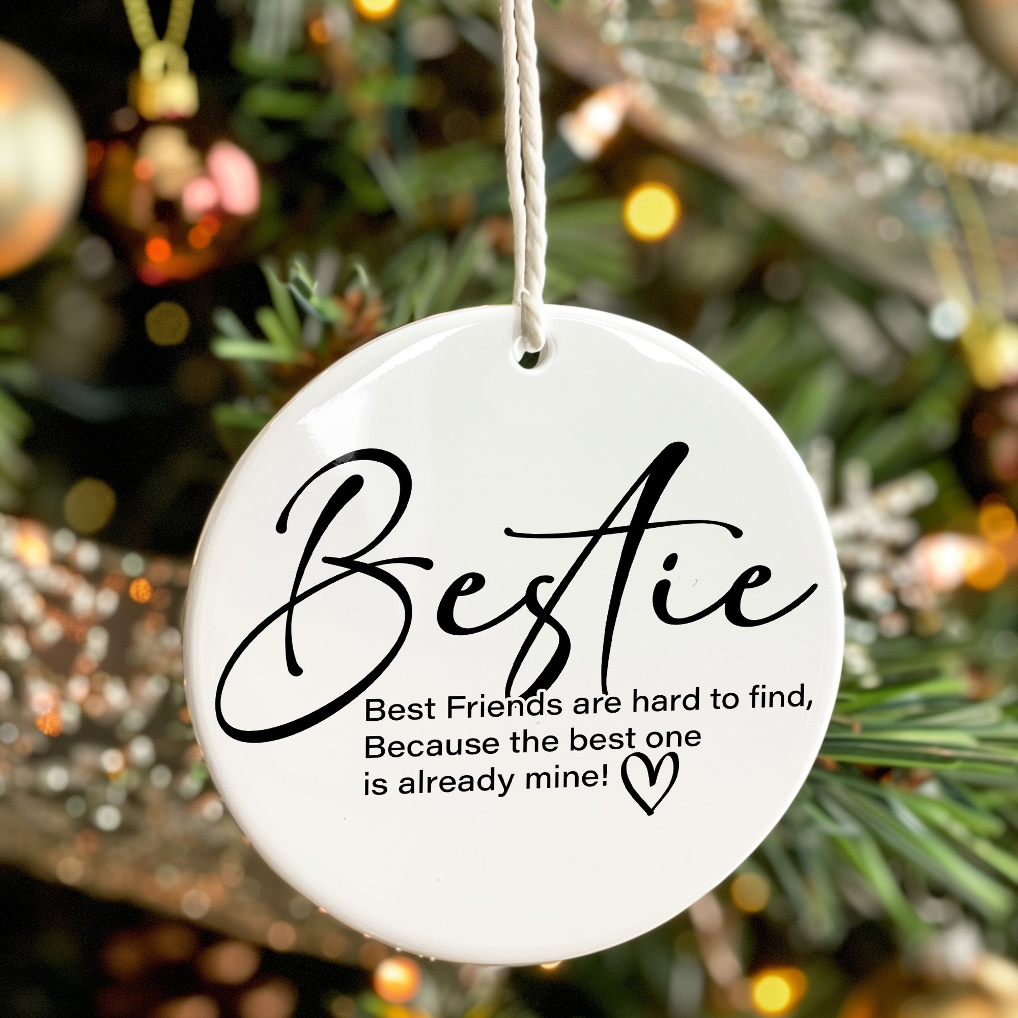 "Personalized Best Friend Ceramic Ornament - Customized Keepsake for Special Friendship Moments" - Image 7