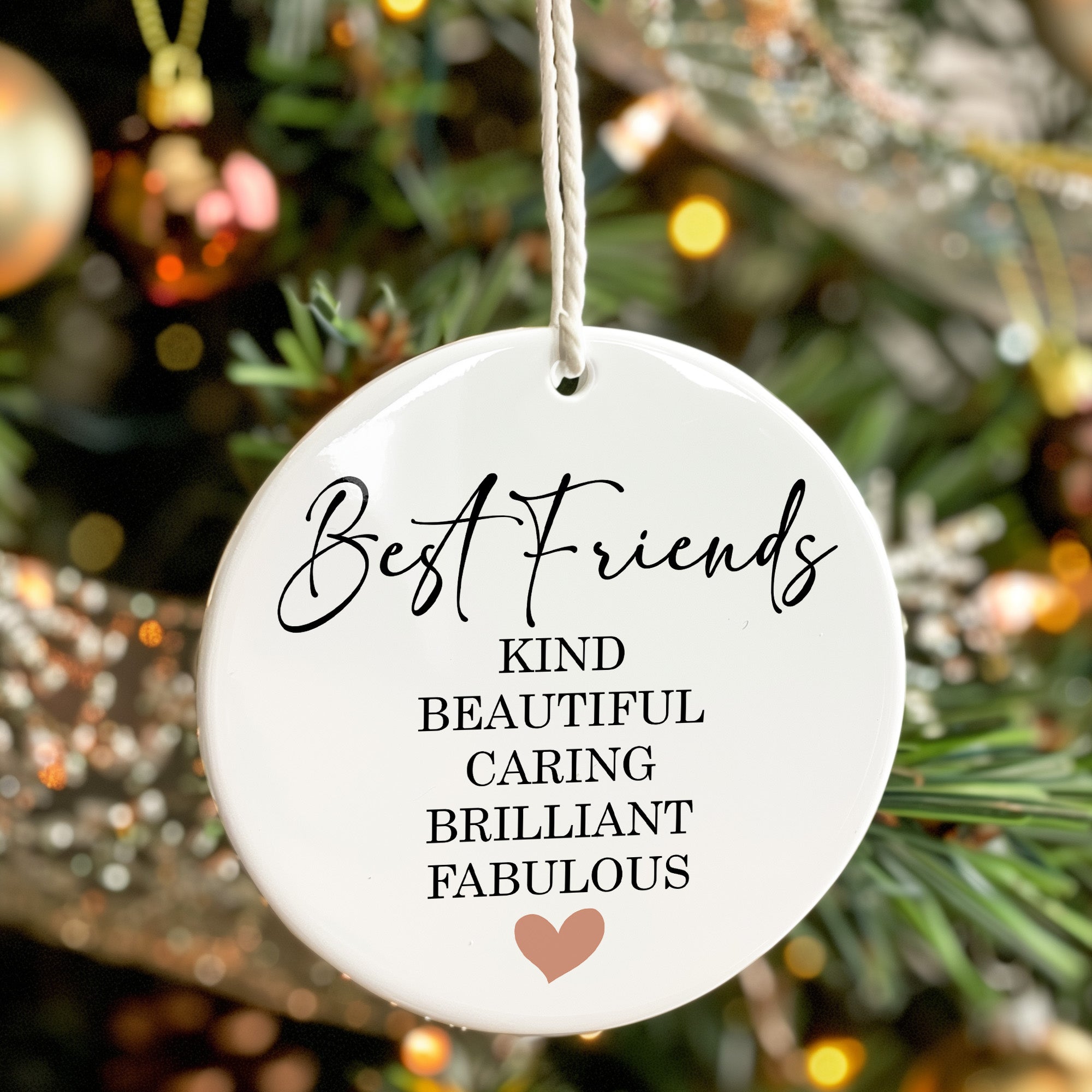 Personalized Best Friends Ceramic Ornament - Elegant Handmade Keepsake with Heartfelt Message, Gift for Friendship Celebrations - Image 7