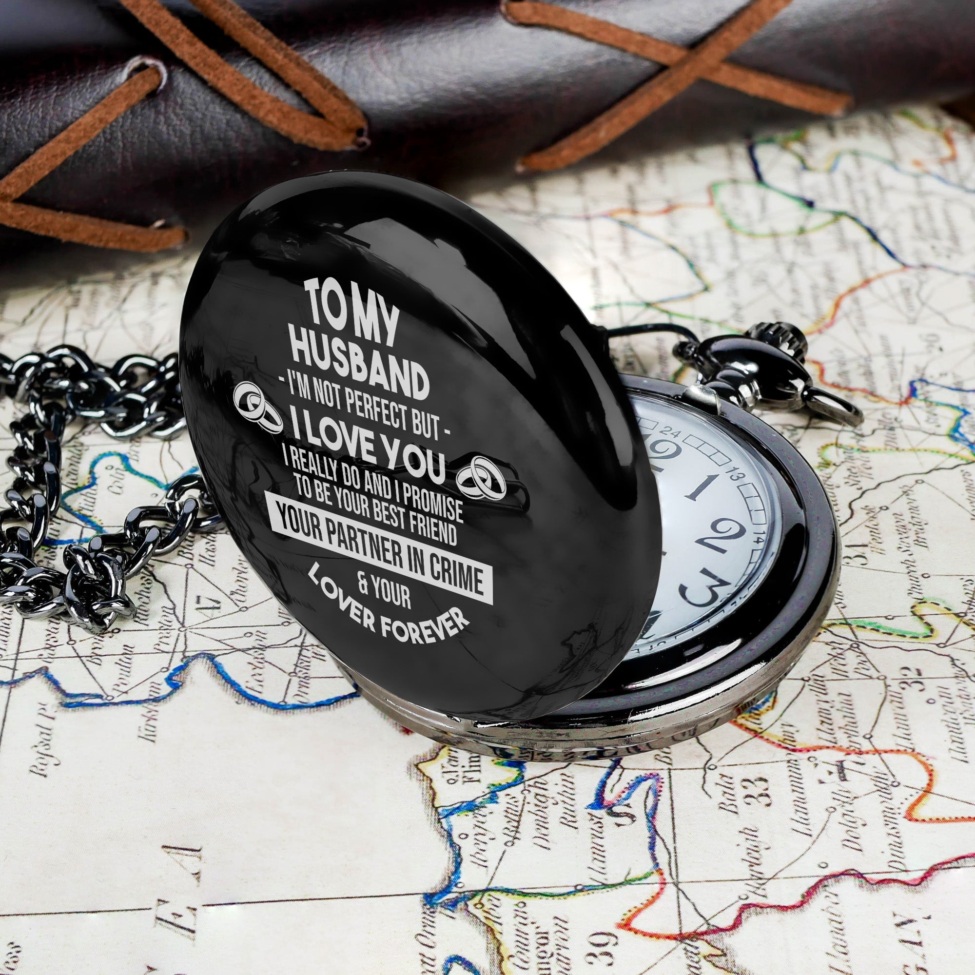 Timeless Love: Personalized Engraved Pocket Watch for Your Husband – Handmade Keepsake Gift - Image 7