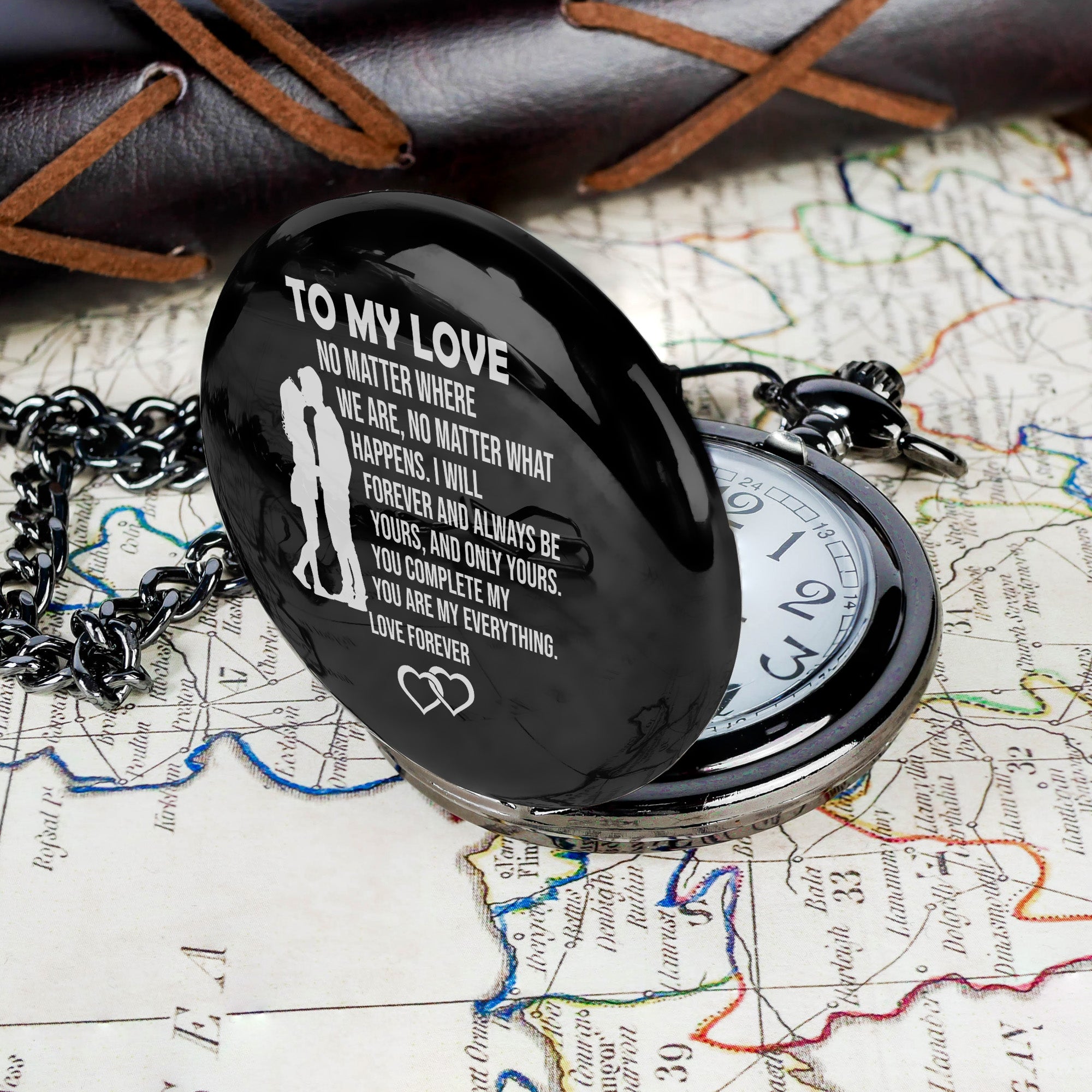 Personalized "To My Love" Engraved Pocket Watch - Timeless Gift for Him or Her - Perfect for Anniversaries, Birthdays, and Special Occasions - Image 7