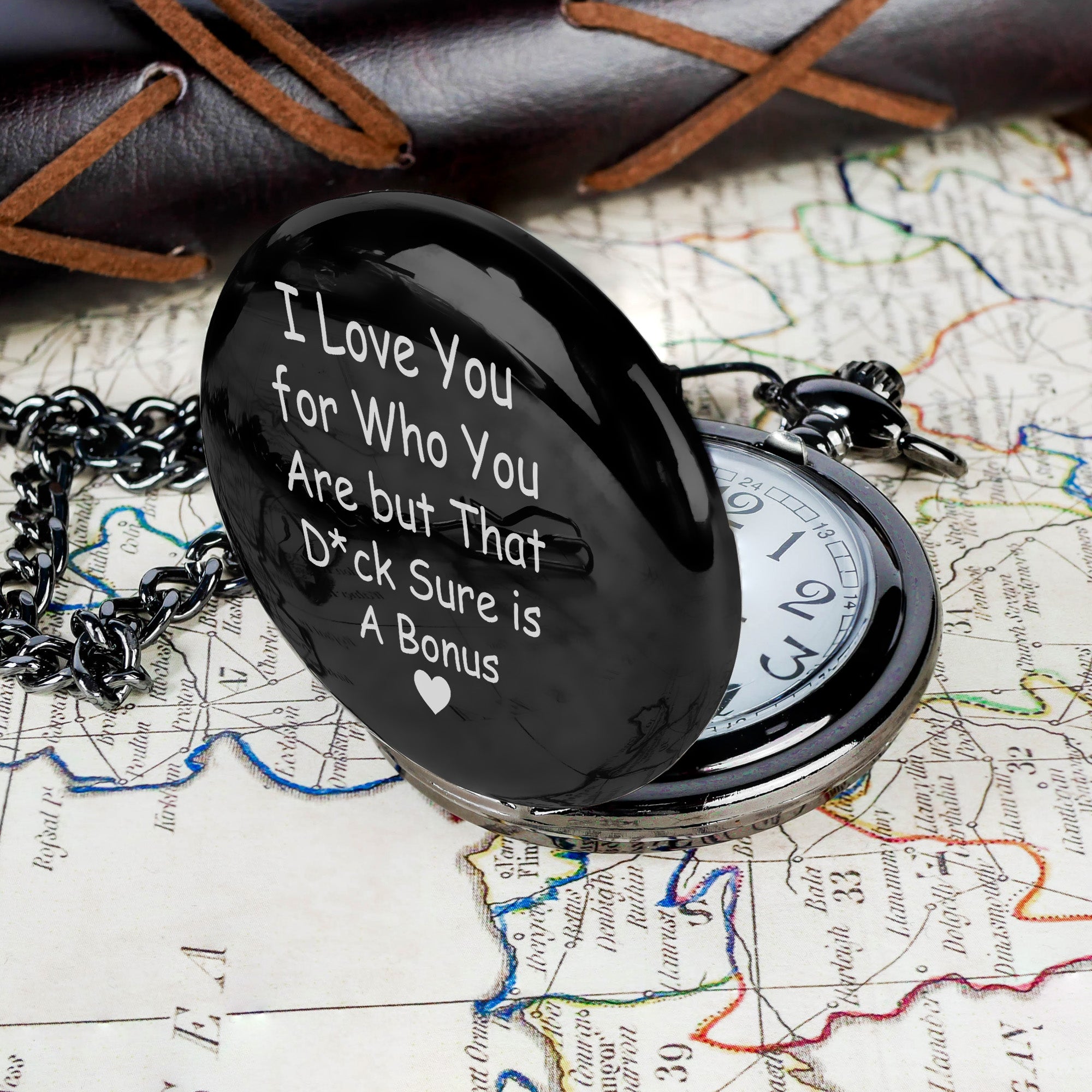 Personalized Engraved Pocket Watch - Sentimental Keepsake with Humorous Touch for Him - Image 7